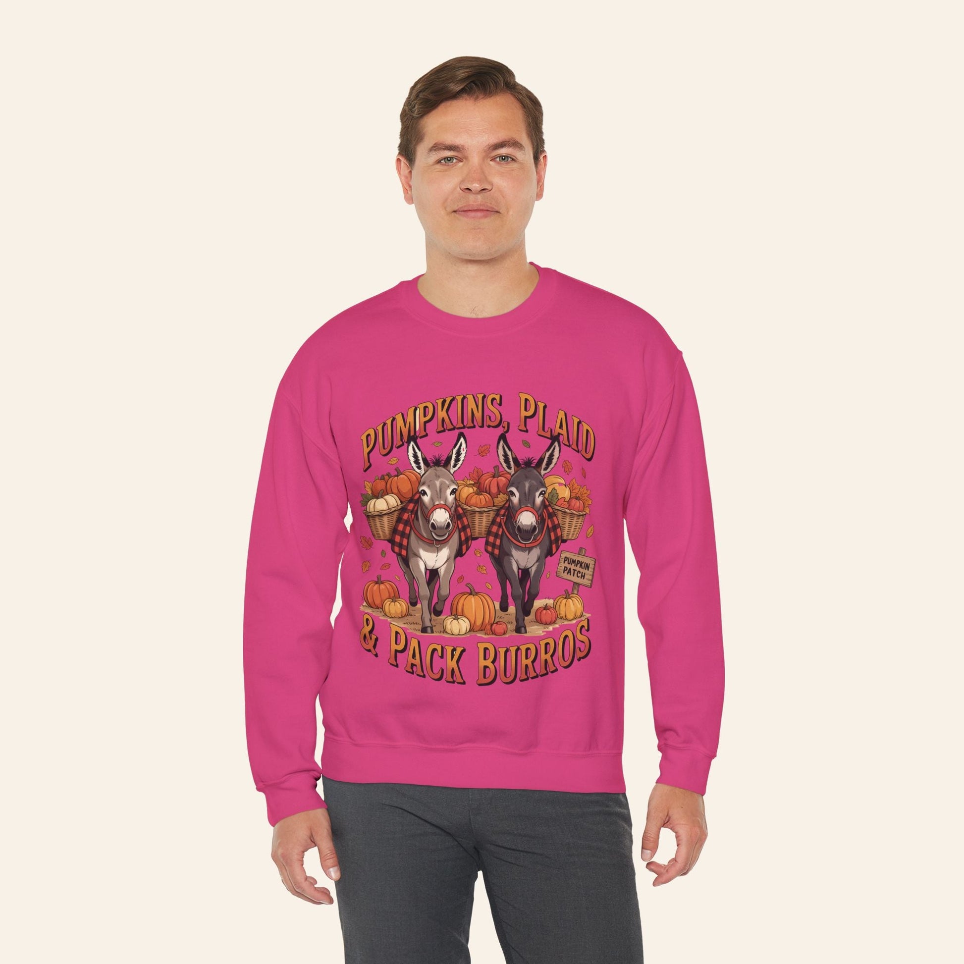 Sweatshirt Pumpkins, Plaid & Pack Burros Cozy Fall Sweatshirt