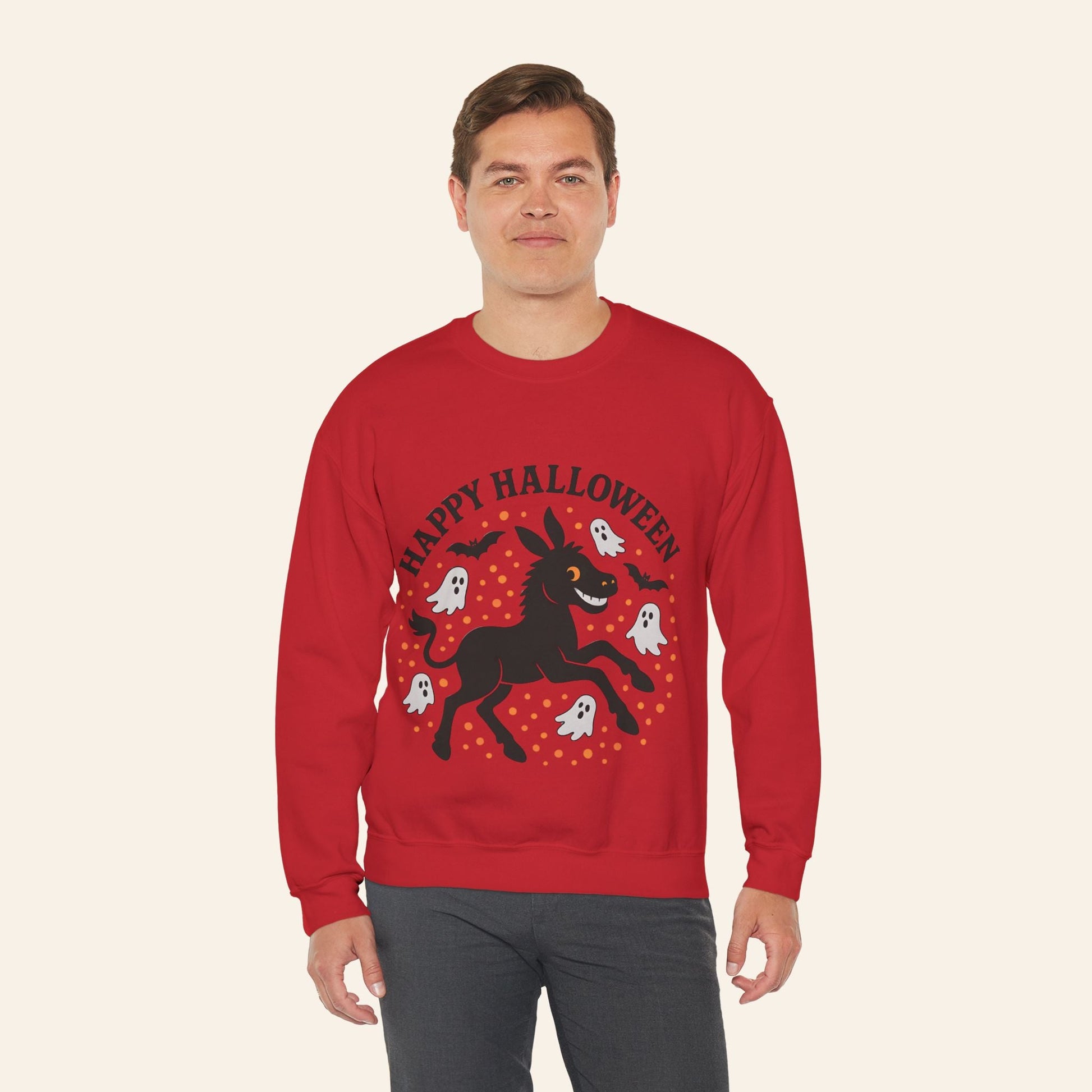 Sweatshirt Happy Halloween Donkey Sweatshirt – Spooky, Cozy, Fun