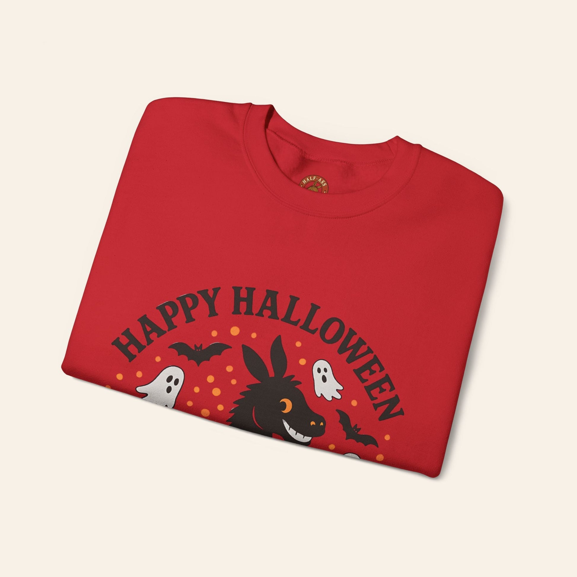 Sweatshirt Happy Halloween Donkey Sweatshirt – Spooky, Cozy, Fun
