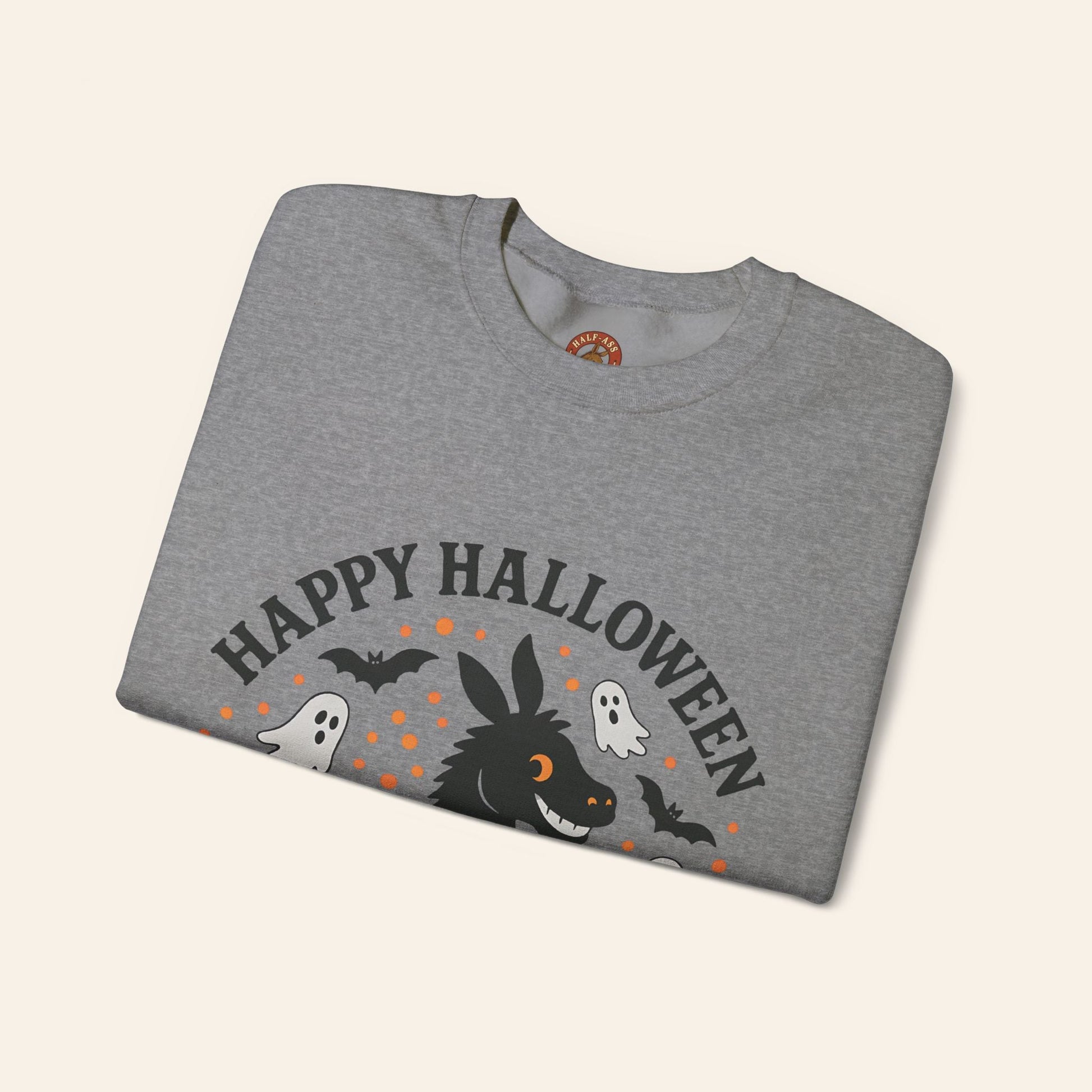 Sweatshirt Happy Halloween Donkey Sweatshirt – Spooky, Cozy, Fun