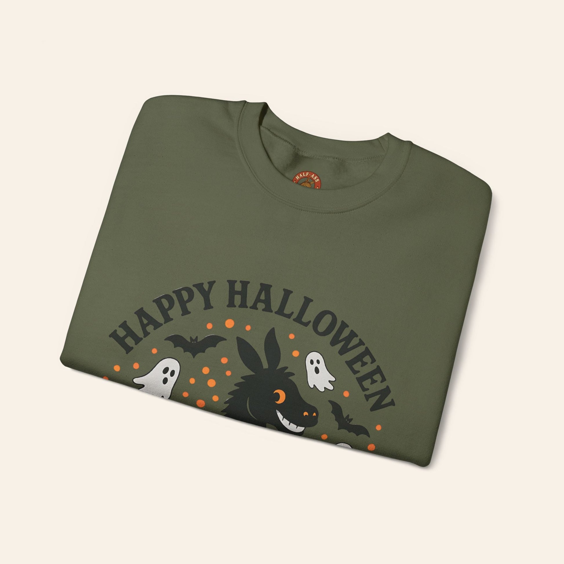 Sweatshirt Happy Halloween Donkey Sweatshirt – Spooky, Cozy, Fun