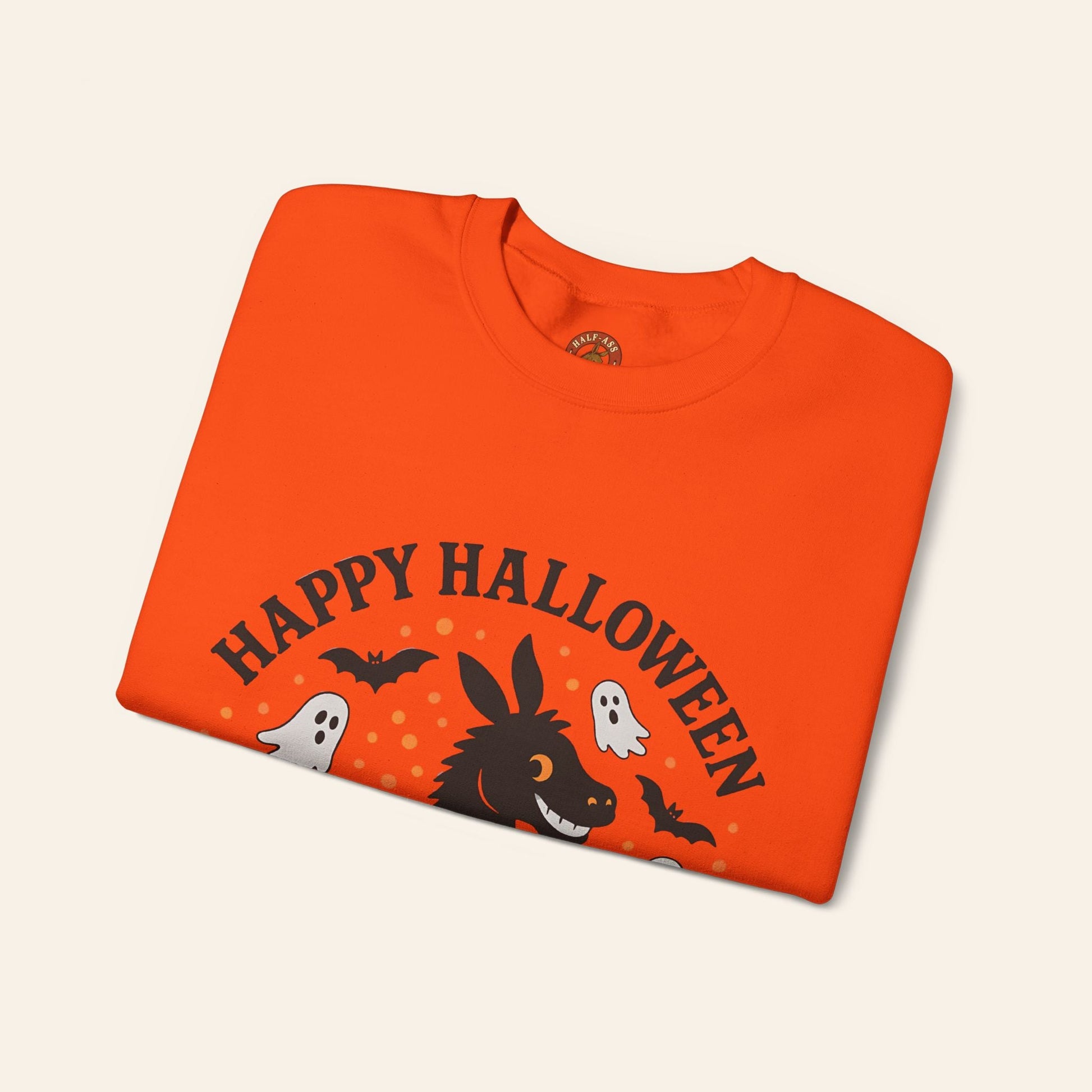 Sweatshirt Happy Halloween Donkey Sweatshirt – Spooky, Cozy, Fun