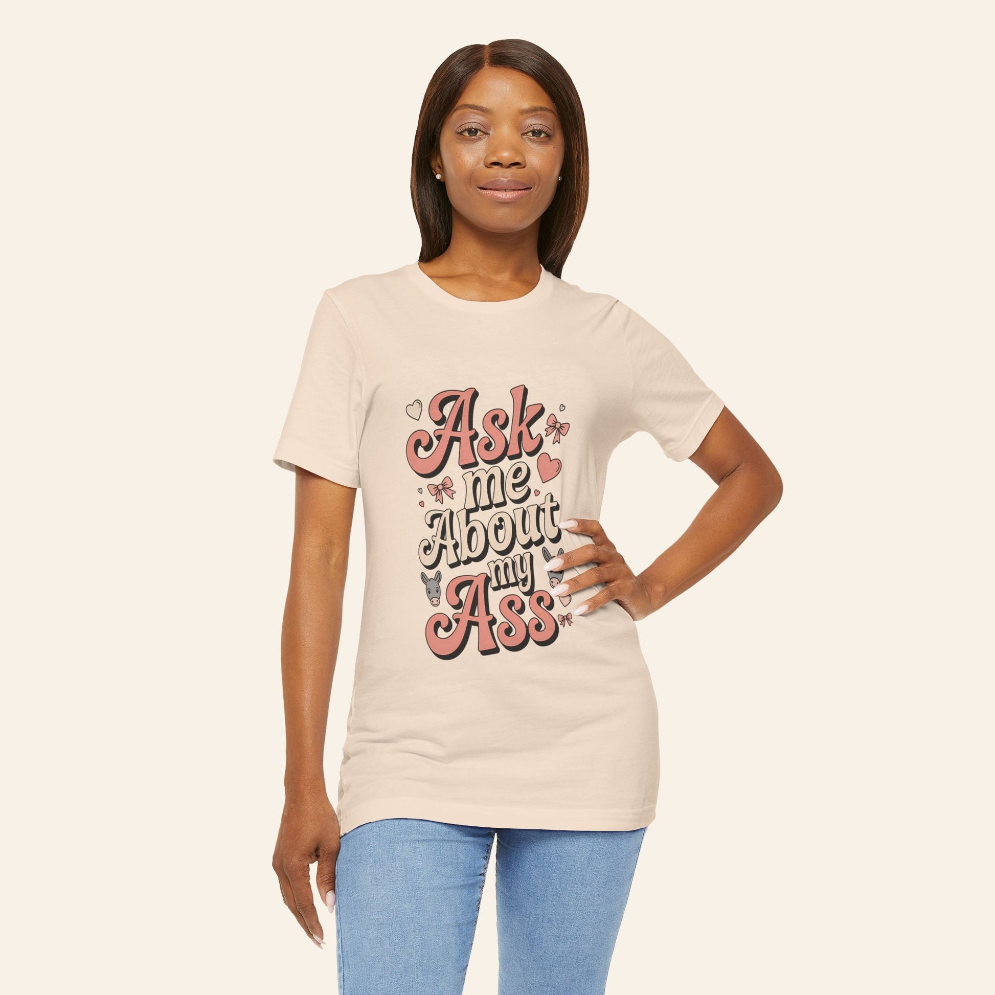 T-Shirt Ask Me About My Ass Coquette Playful Graphic Tee
