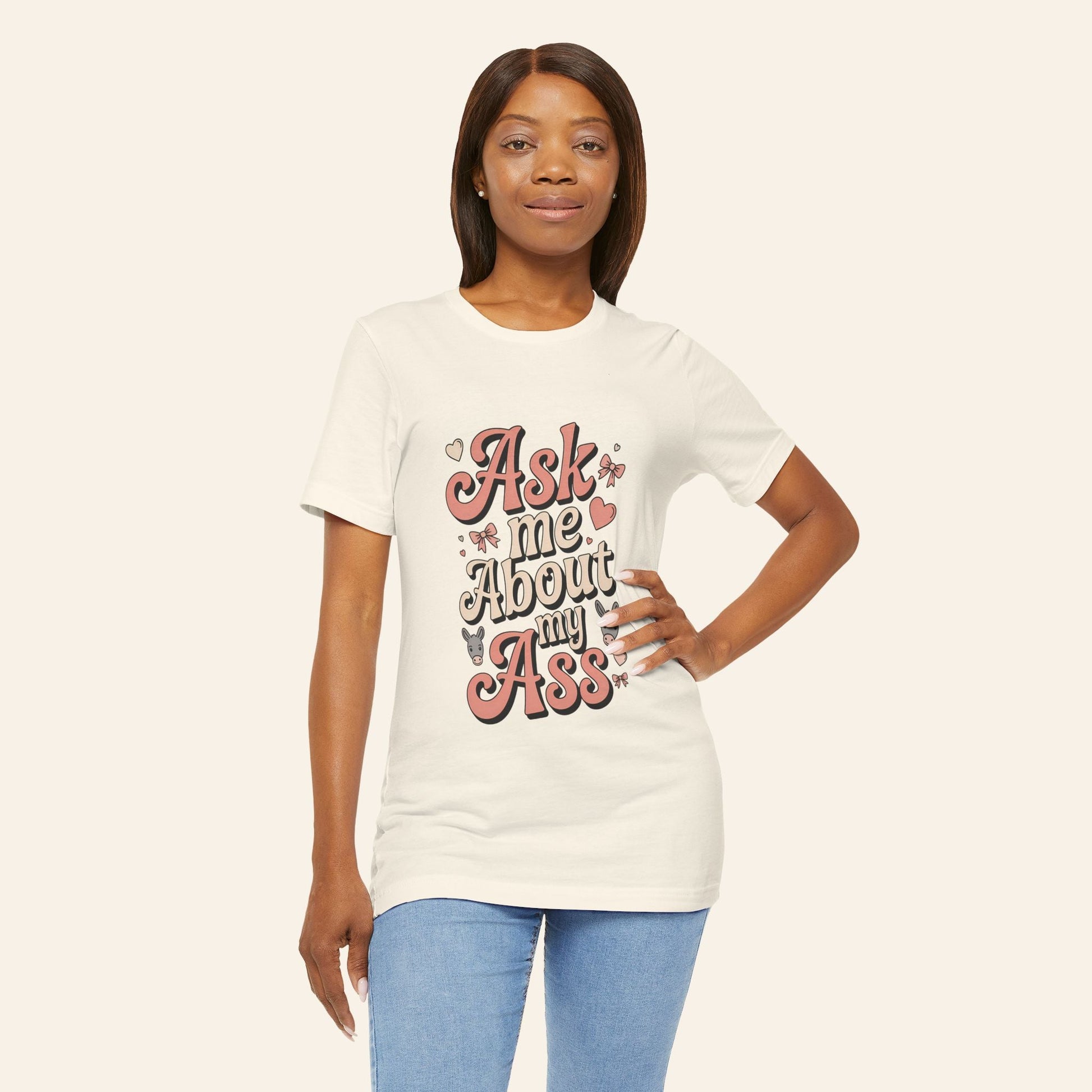 T-Shirt Ask Me About My Ass Coquette Playful Graphic Tee