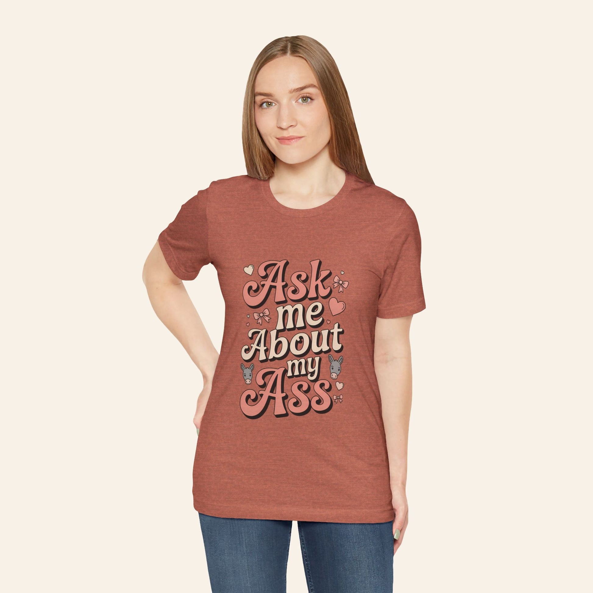 T-Shirt Ask Me About My Ass Coquette Playful Graphic Tee