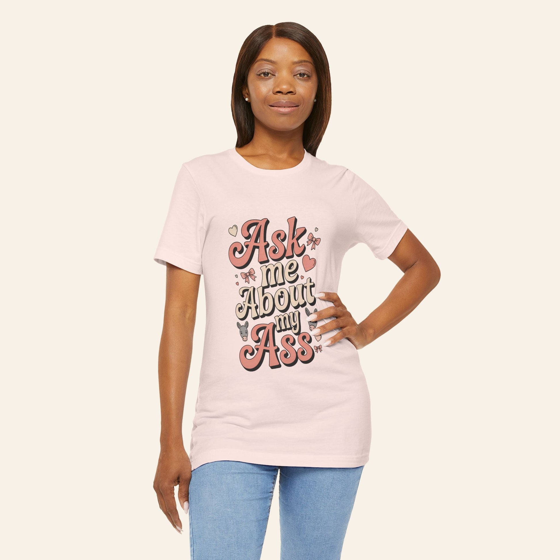 T-Shirt Ask Me About My Ass Coquette Playful Graphic Tee