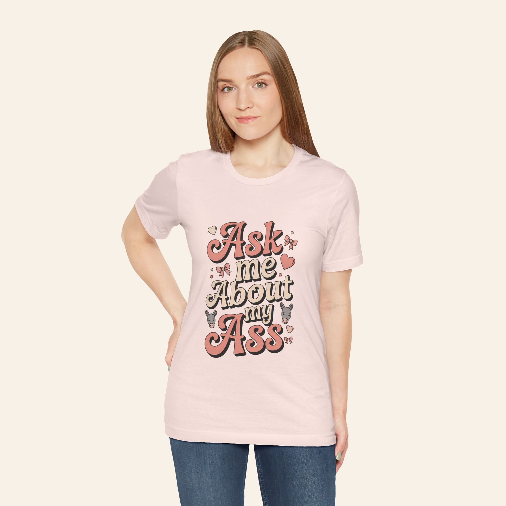 T-Shirt Ask Me About My Ass Coquette Playful Graphic Tee