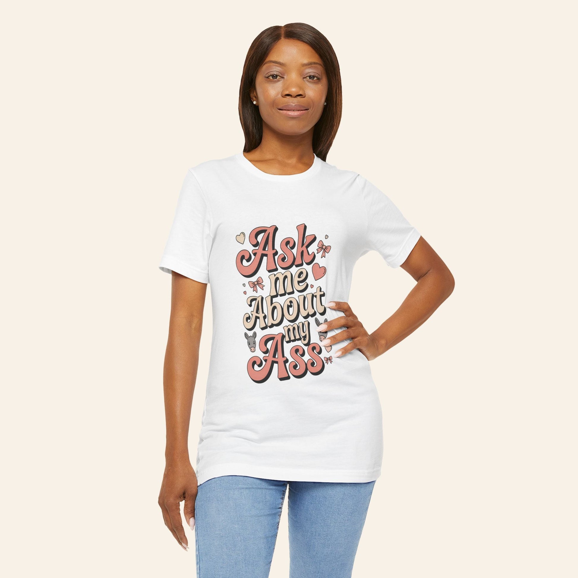 T-Shirt Ask Me About My Ass Coquette Playful Graphic Tee