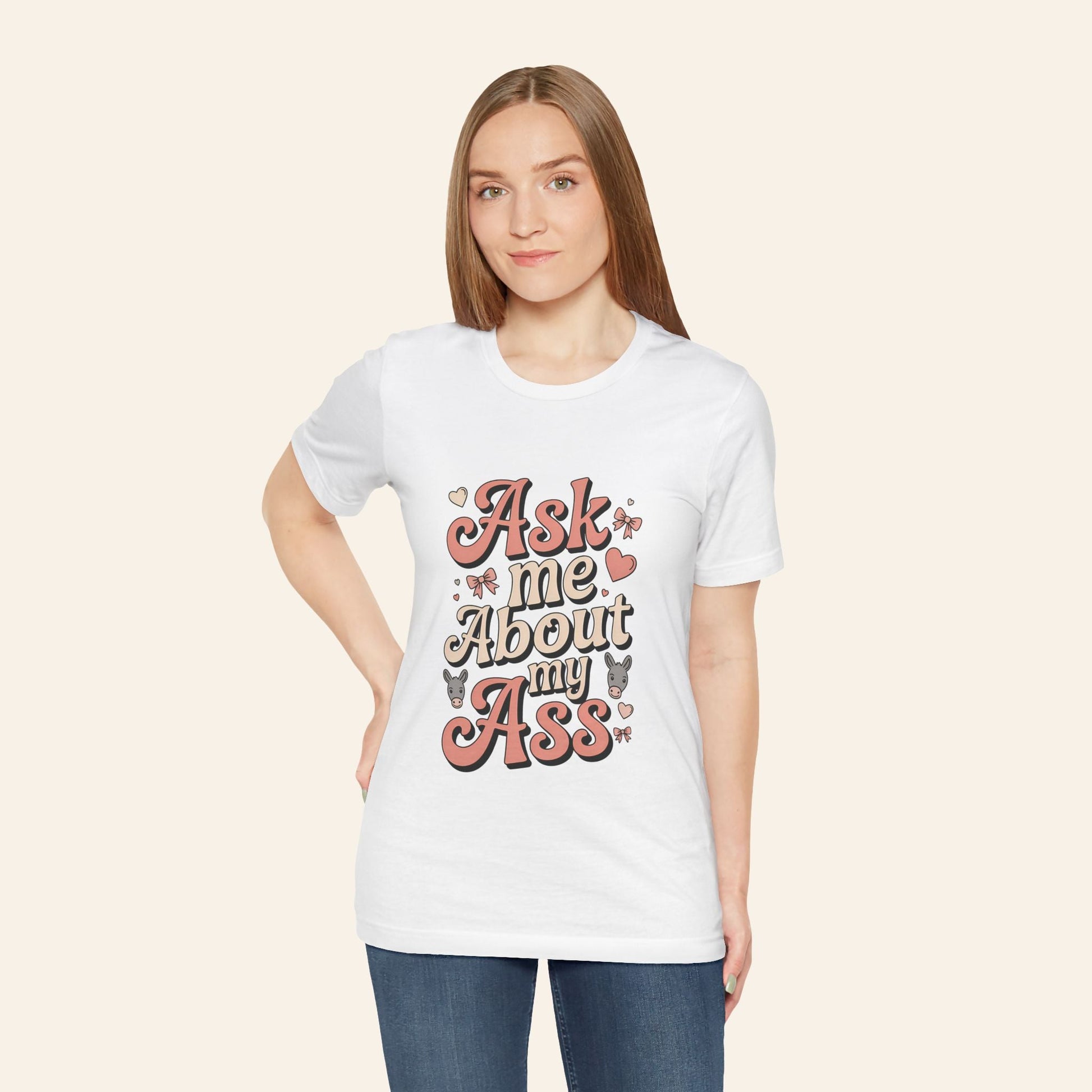 T-Shirt Ask Me About My Ass Coquette Playful Graphic Tee