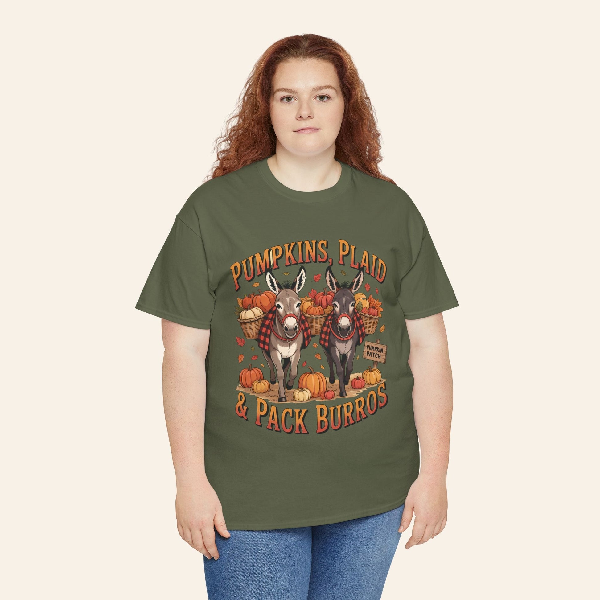 T-Shirt Pumpkins, Plaid, & Pack Burros Unisex Tee