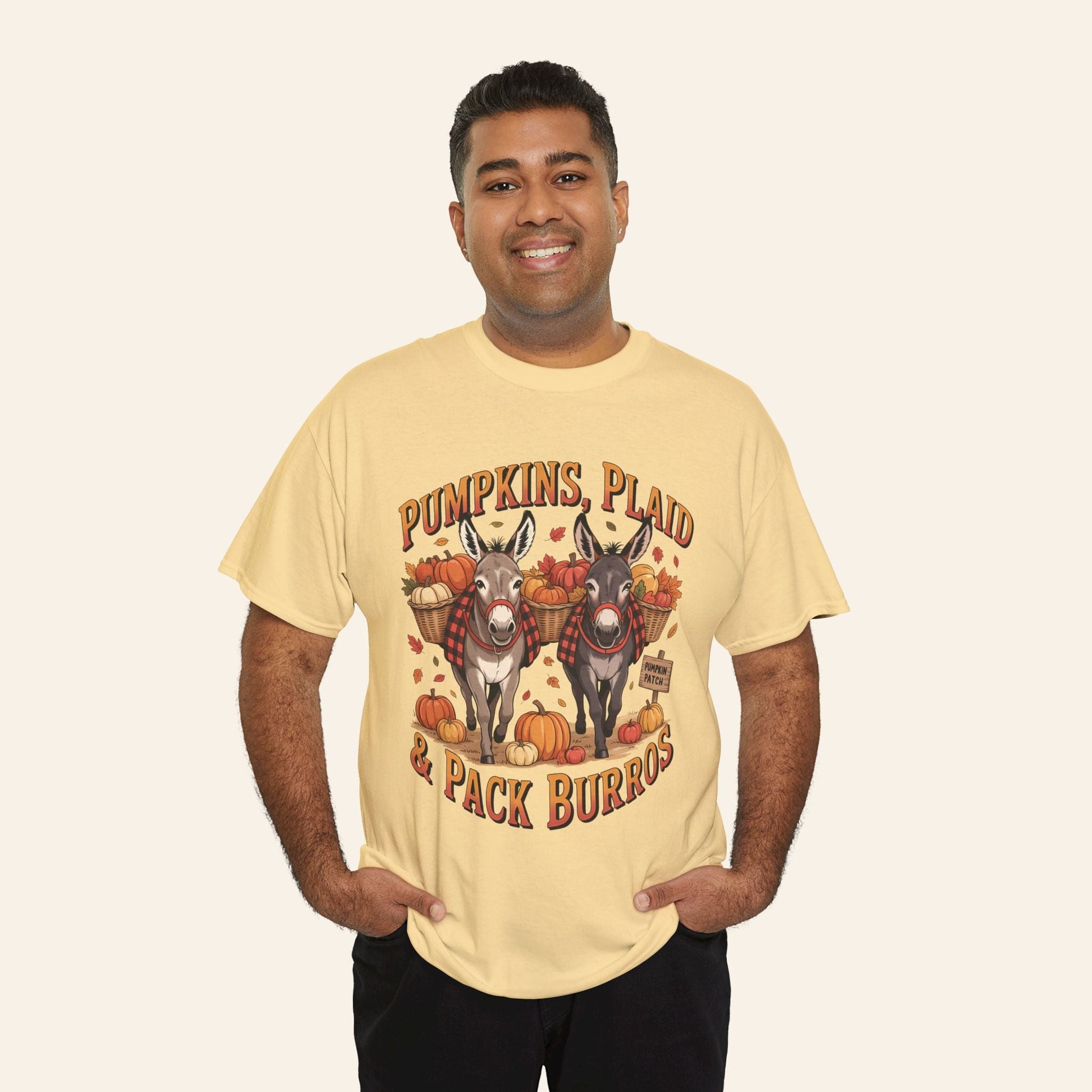 T-Shirt Pumpkins, Plaid, & Pack Burros Unisex Tee