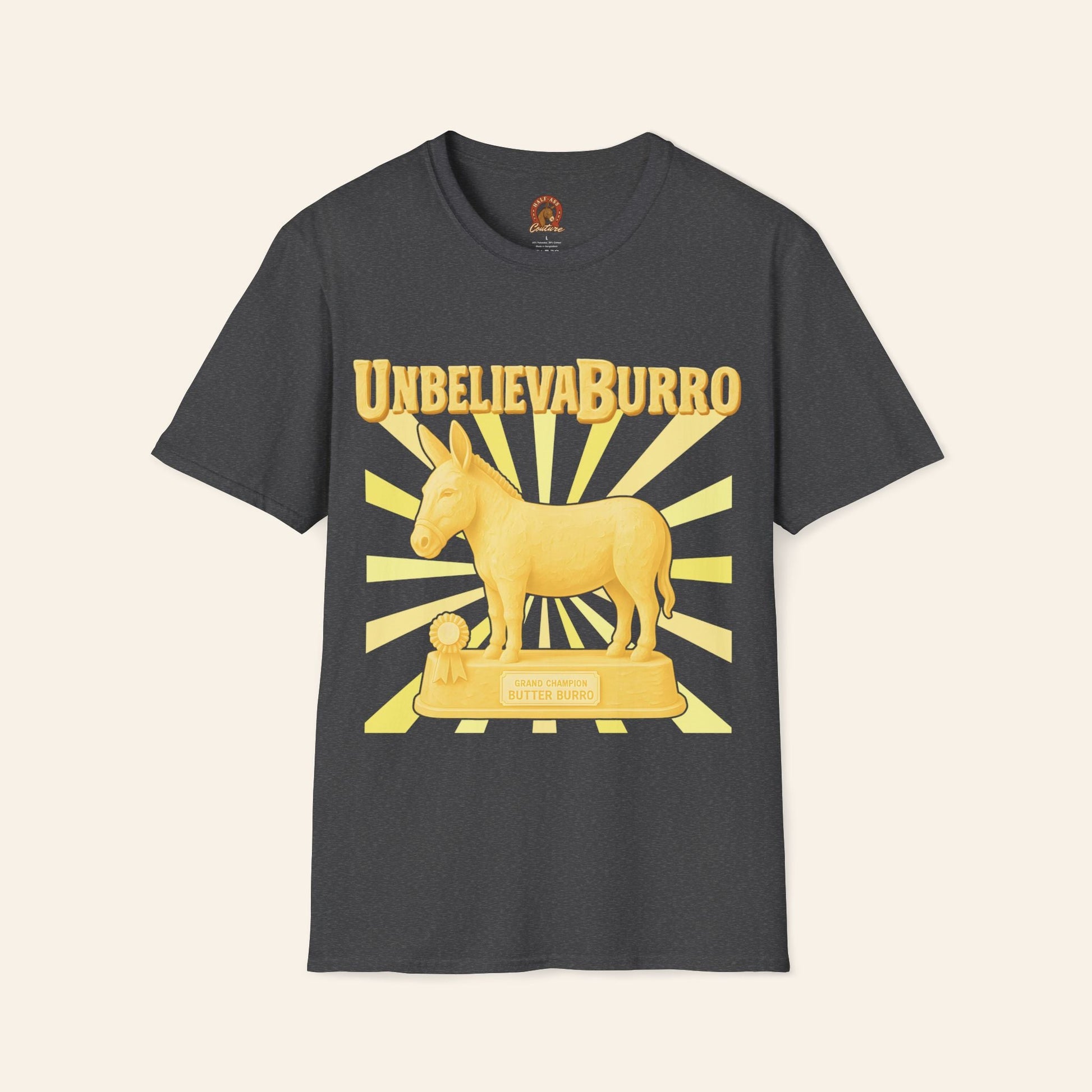 T-Shirt UnbelievaBurro T-Shirt – County Fair Butter Donkey Tee for Animal Lovers Dark Heather / S