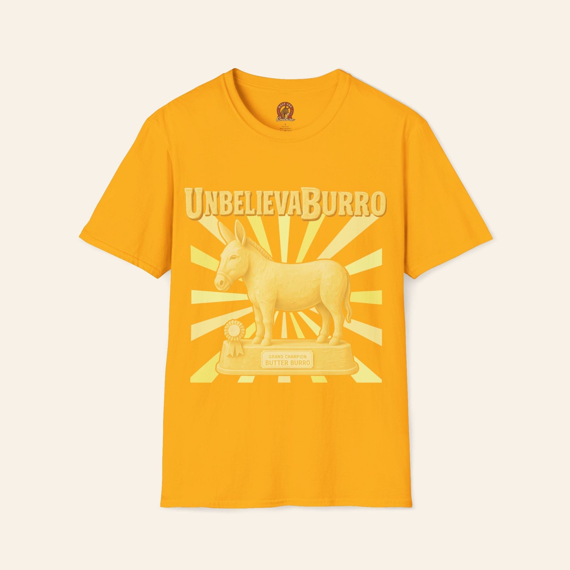 T-Shirt UnbelievaBurro T-Shirt – County Fair Butter Donkey Tee for Animal Lovers Gold / S