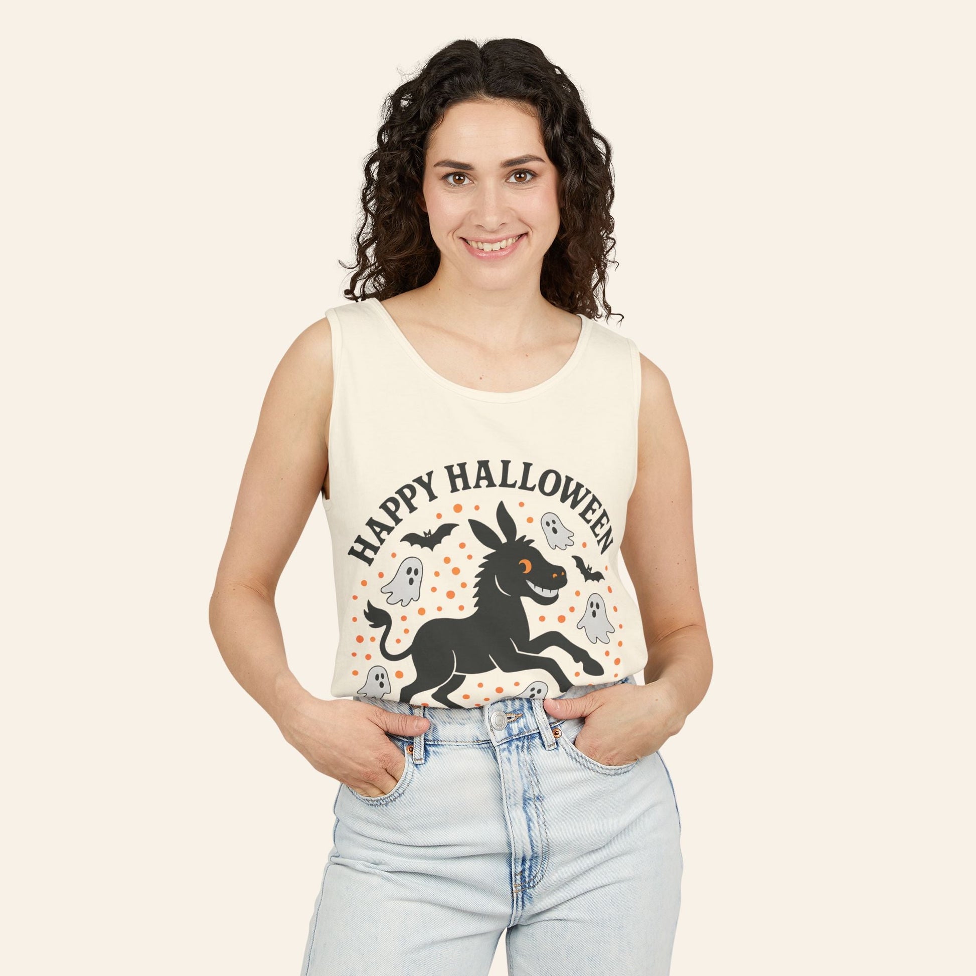 Tank Top Happy Halloween Spooky Donkey Tank Top