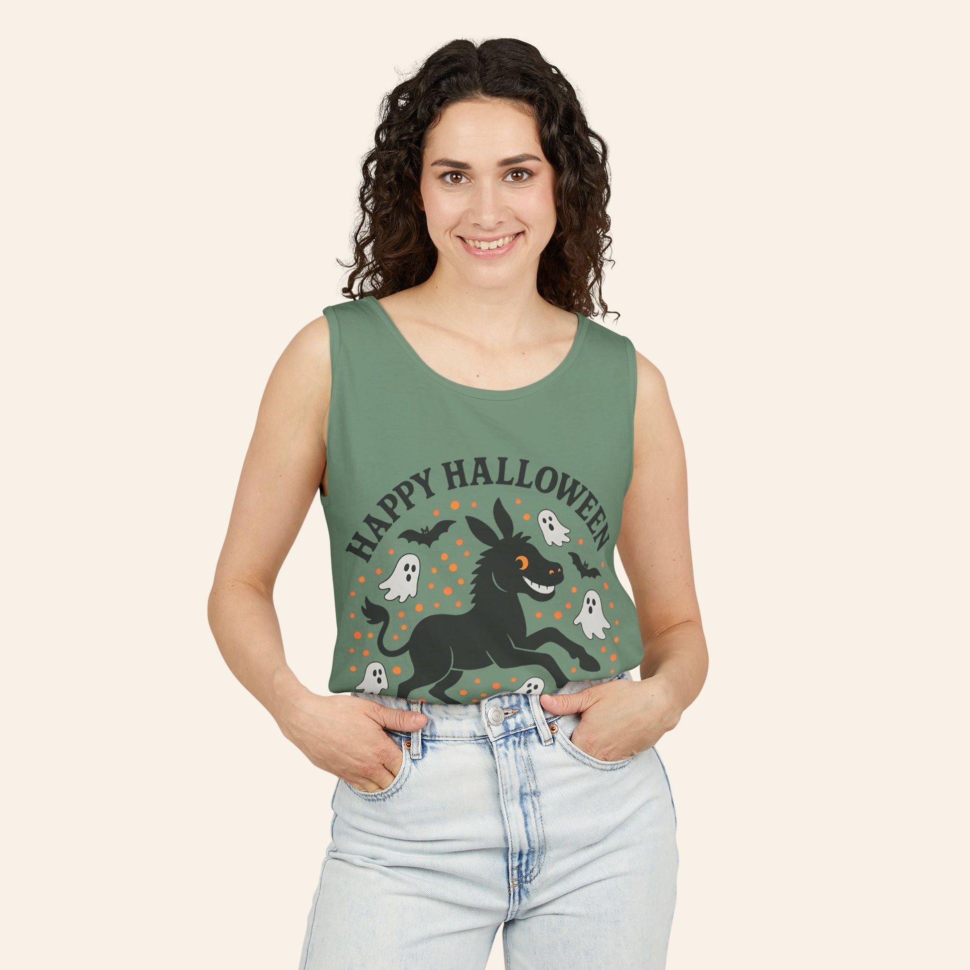 Tank Top Happy Halloween Spooky Donkey Tank Top