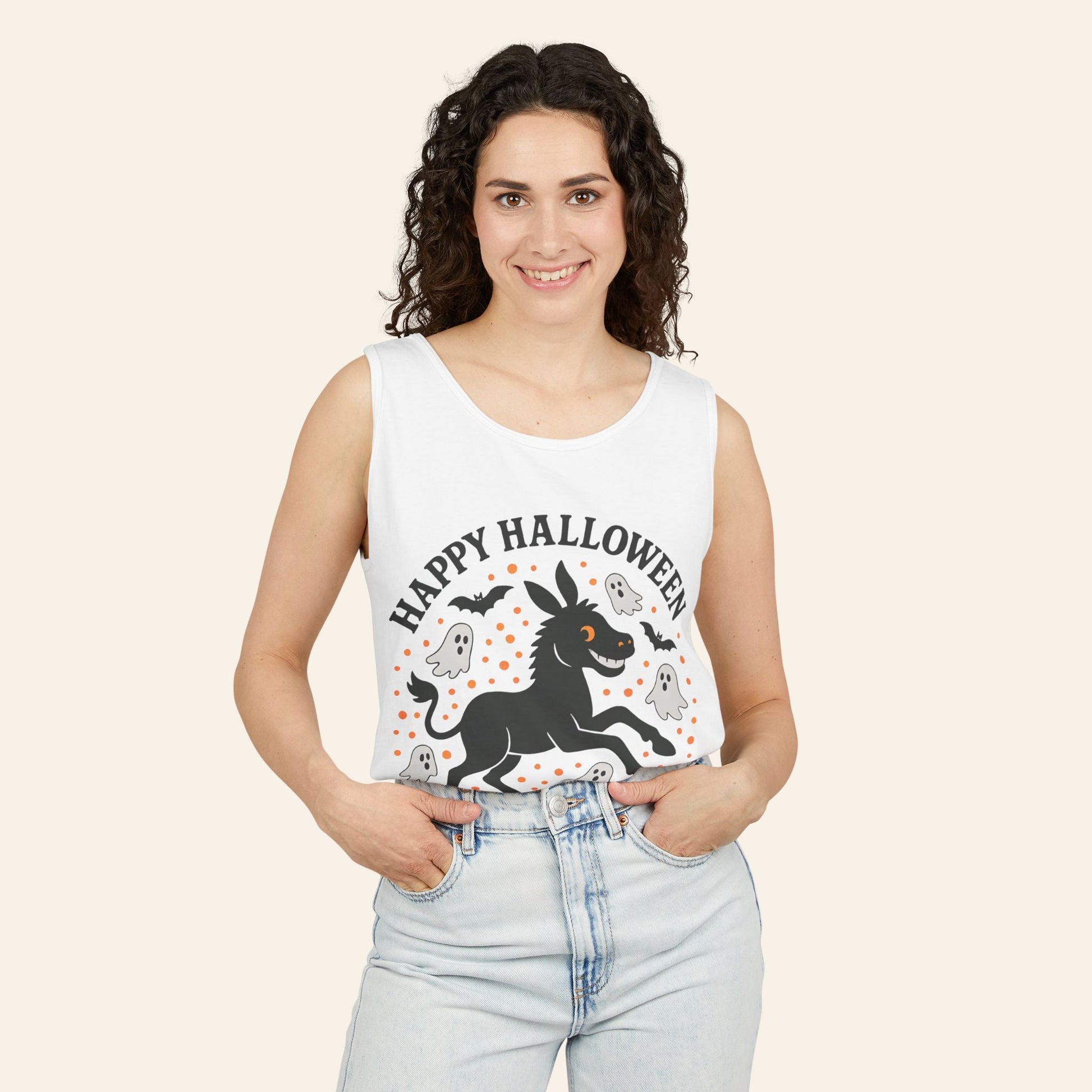 Tank Top Happy Halloween Spooky Donkey Tank Top