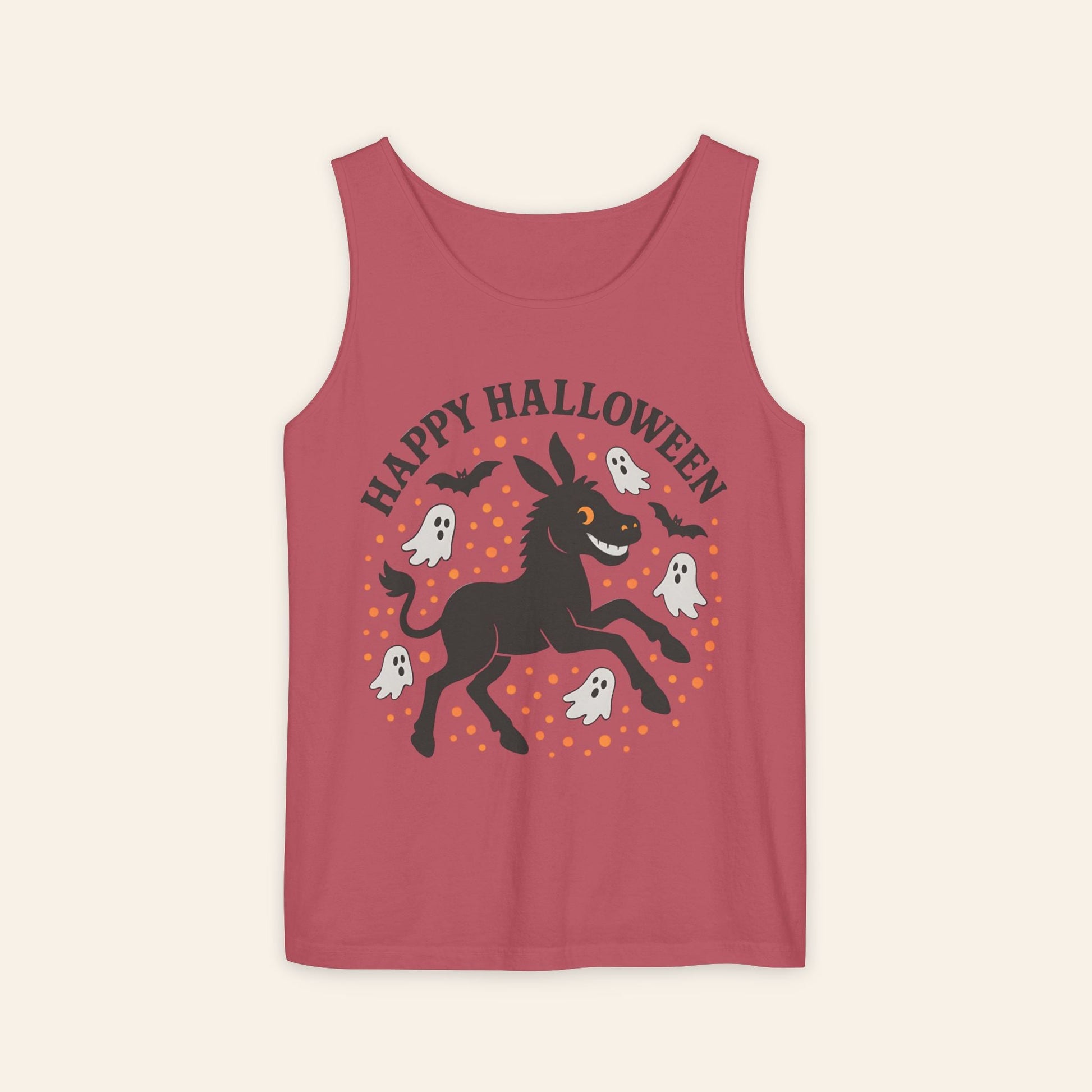 Tank Top Happy Halloween Spooky Donkey Tank Top Crimson / S