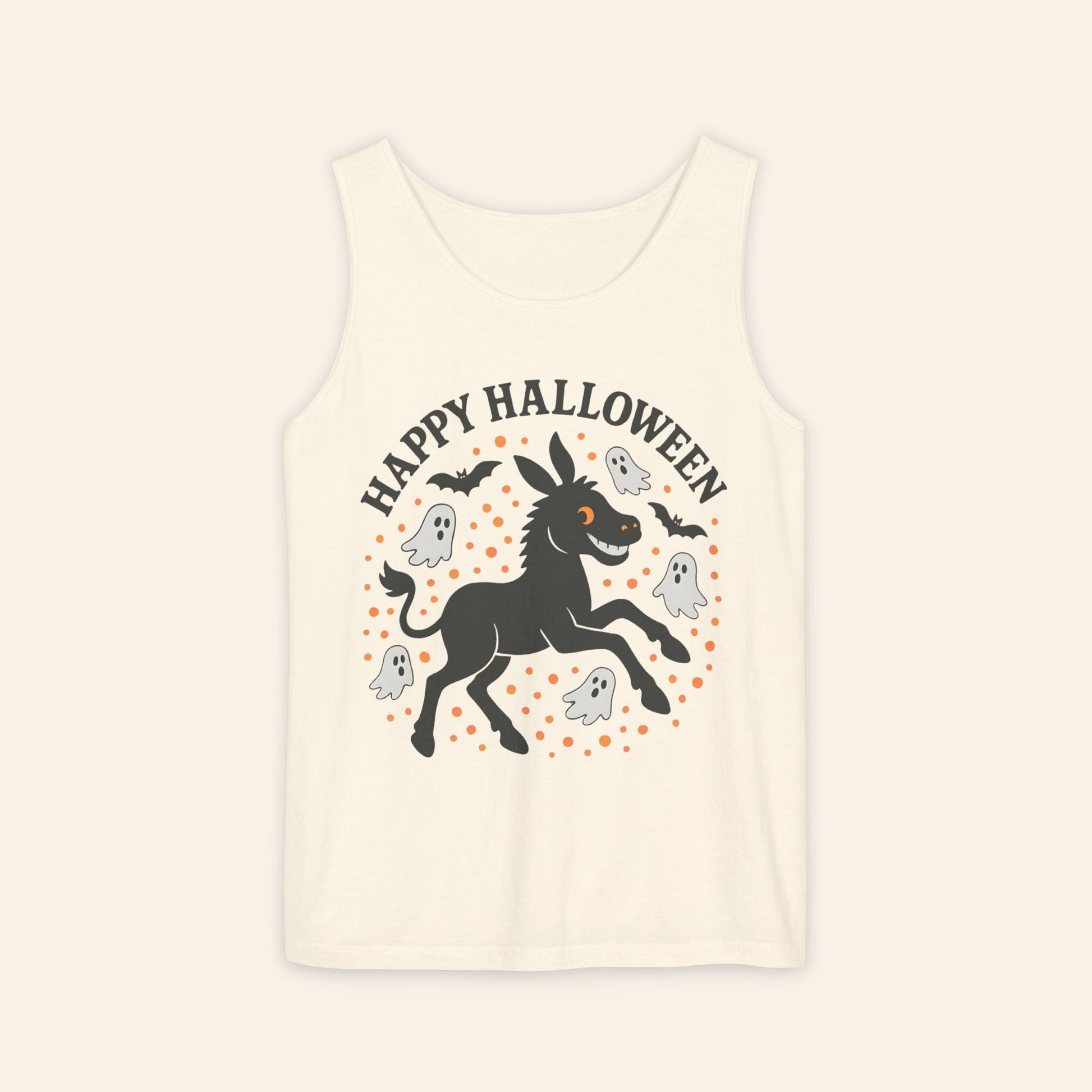 Tank Top Happy Halloween Spooky Donkey Tank Top Ivory / S