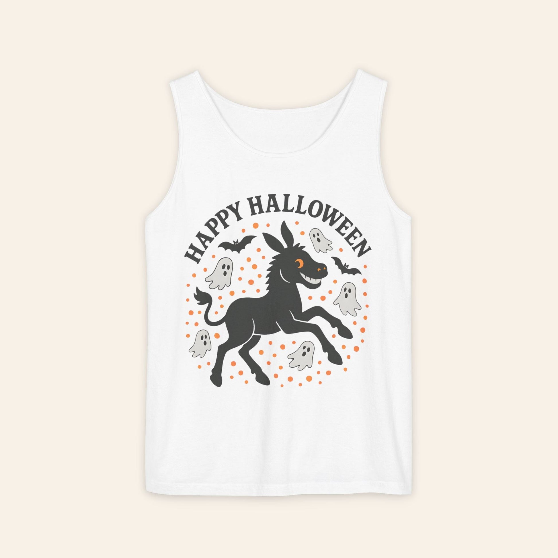 Tank Top Happy Halloween Spooky Donkey Tank Top White / L