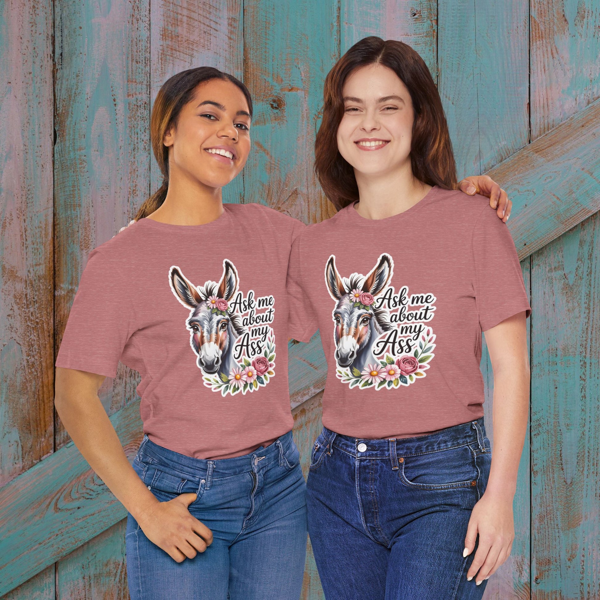 Ask Me About My Ass Floral Unisex Jersey Short Sleeve Tee