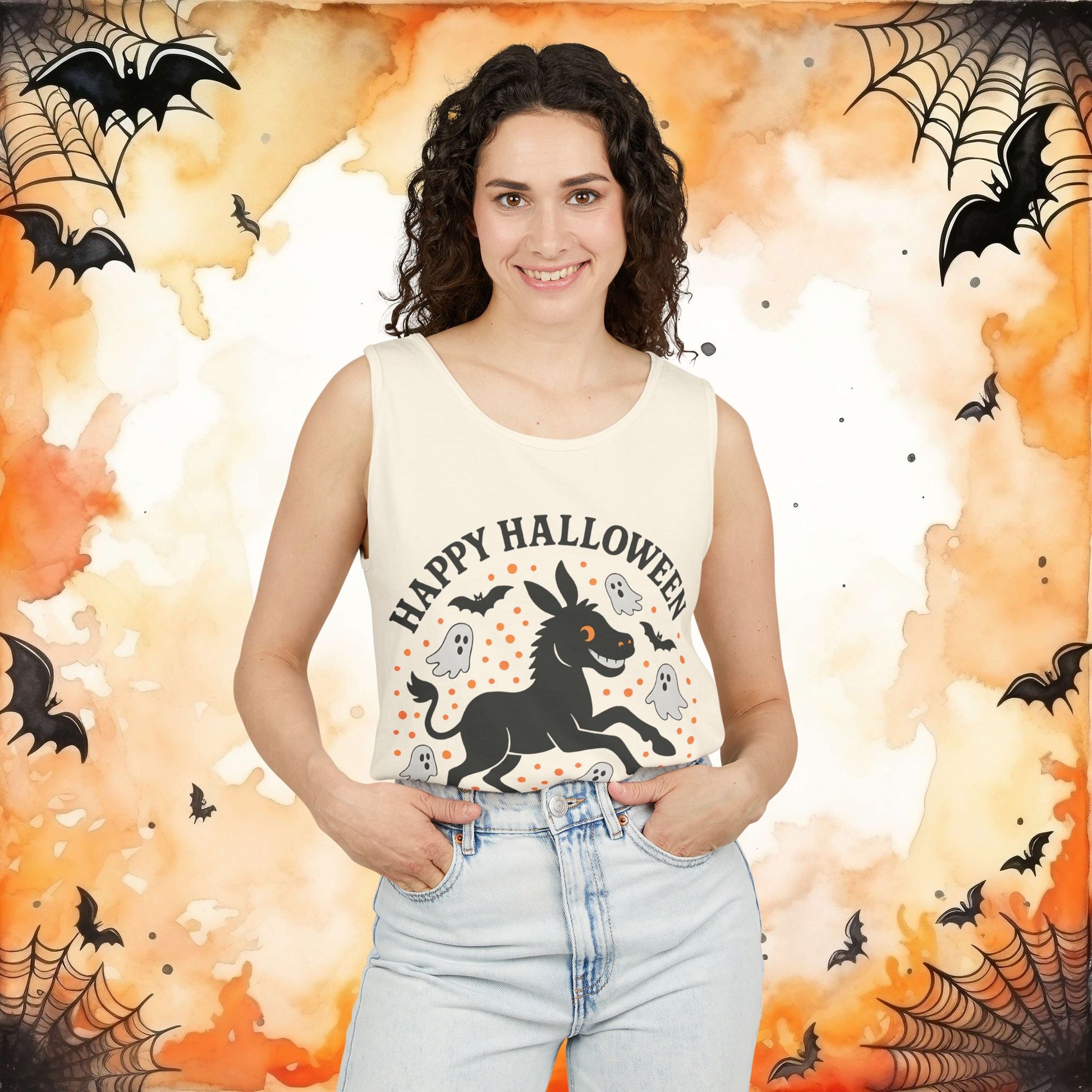 Blossom | Happy Halloween Spooky Donkey Tank Top | Tank Top