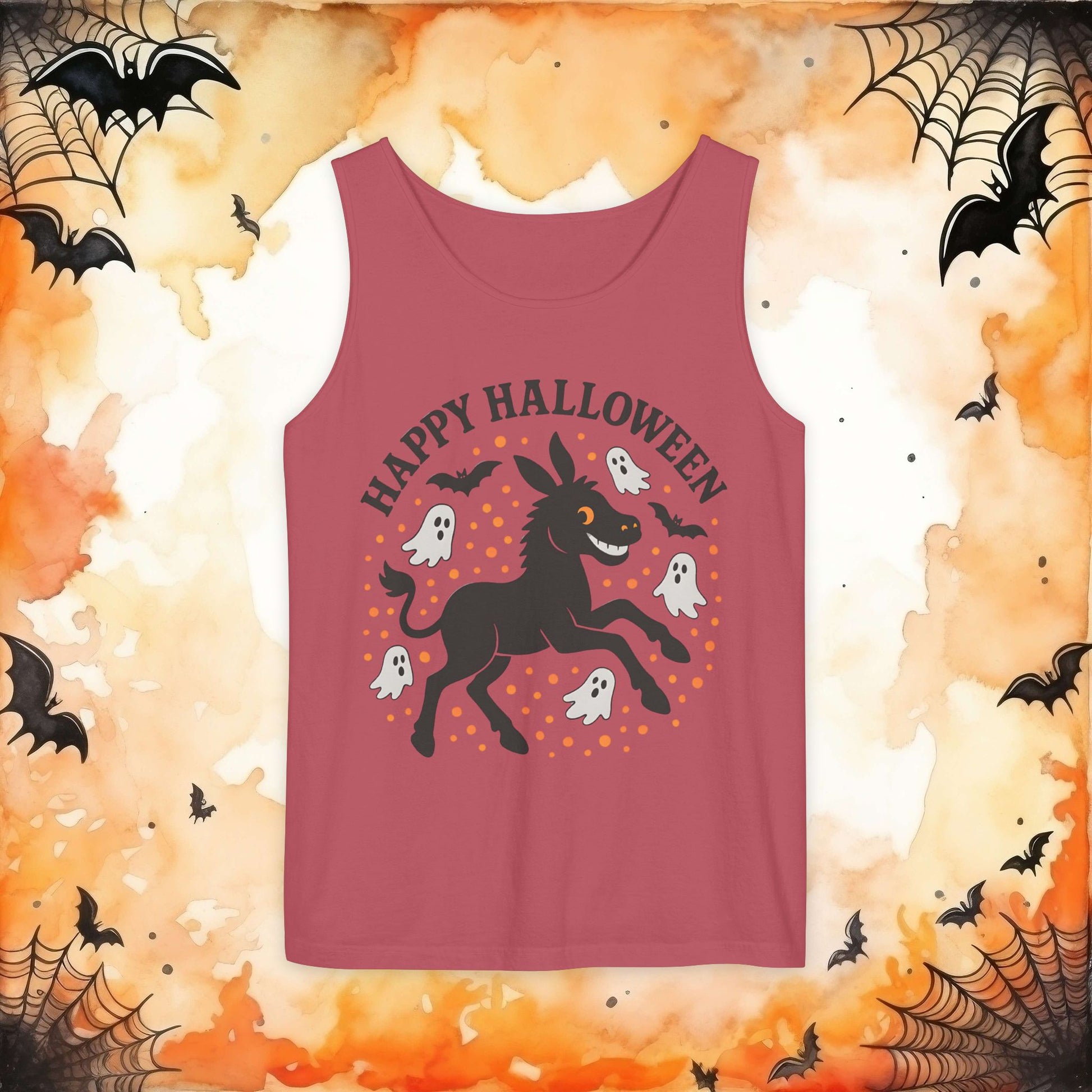 Crimson | Happy Halloween Spooky Donkey Tank Top | Tank Top