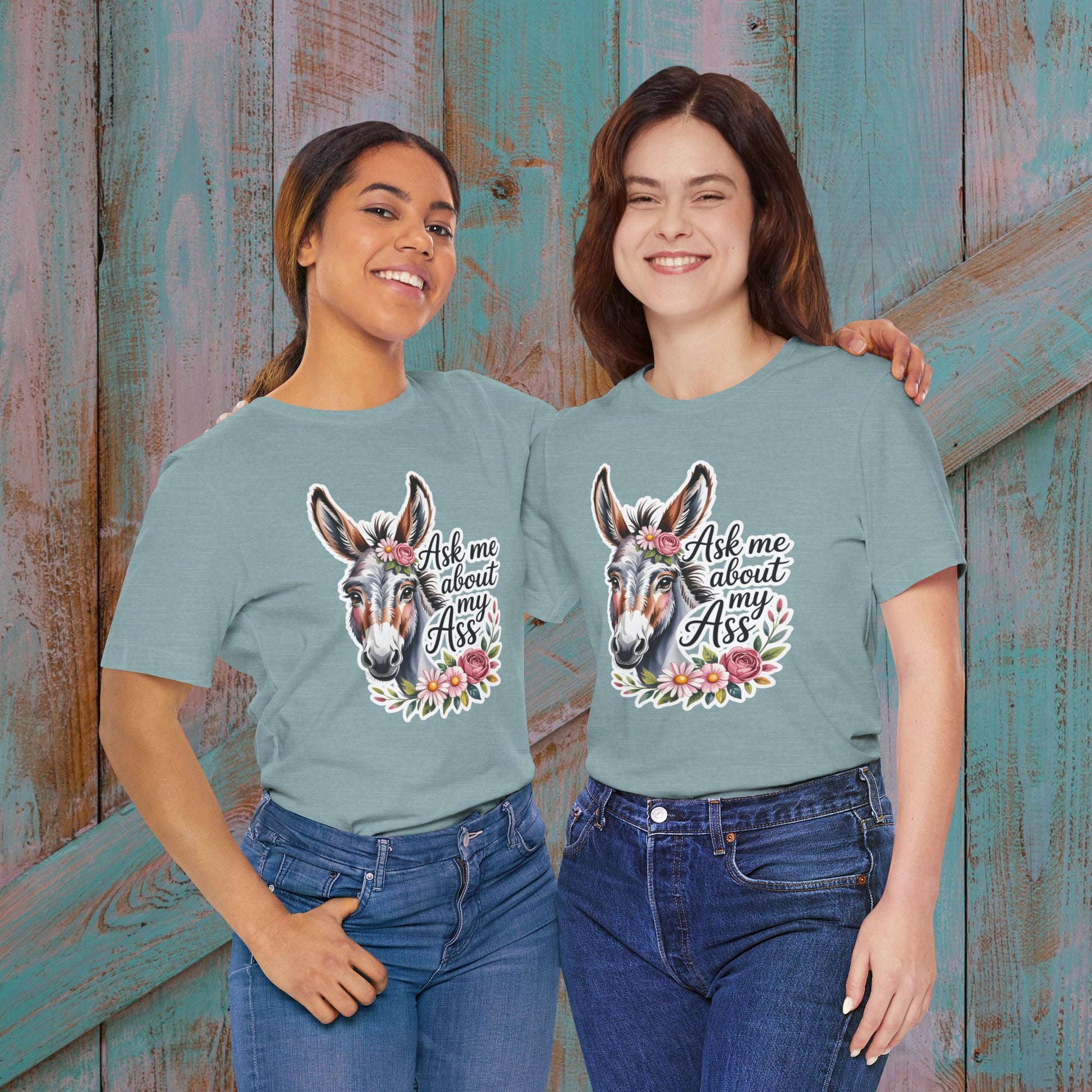 Ask Me About My Ass Floral Unisex Jersey Short Sleeve Tee