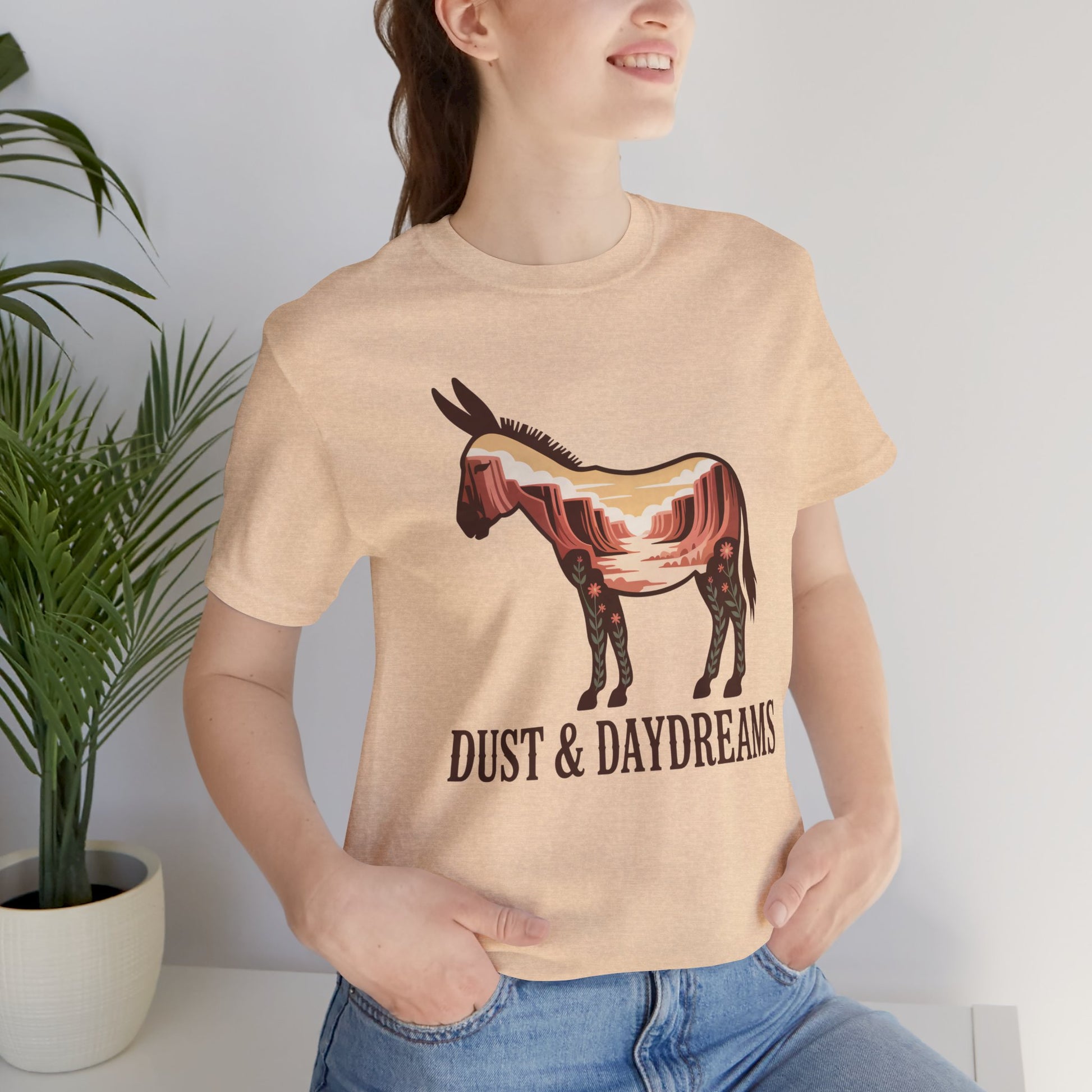 Heather Sand Dune | Dust & Daydreams — Desert Donkey Jersey T-Shirt | T-Shirt