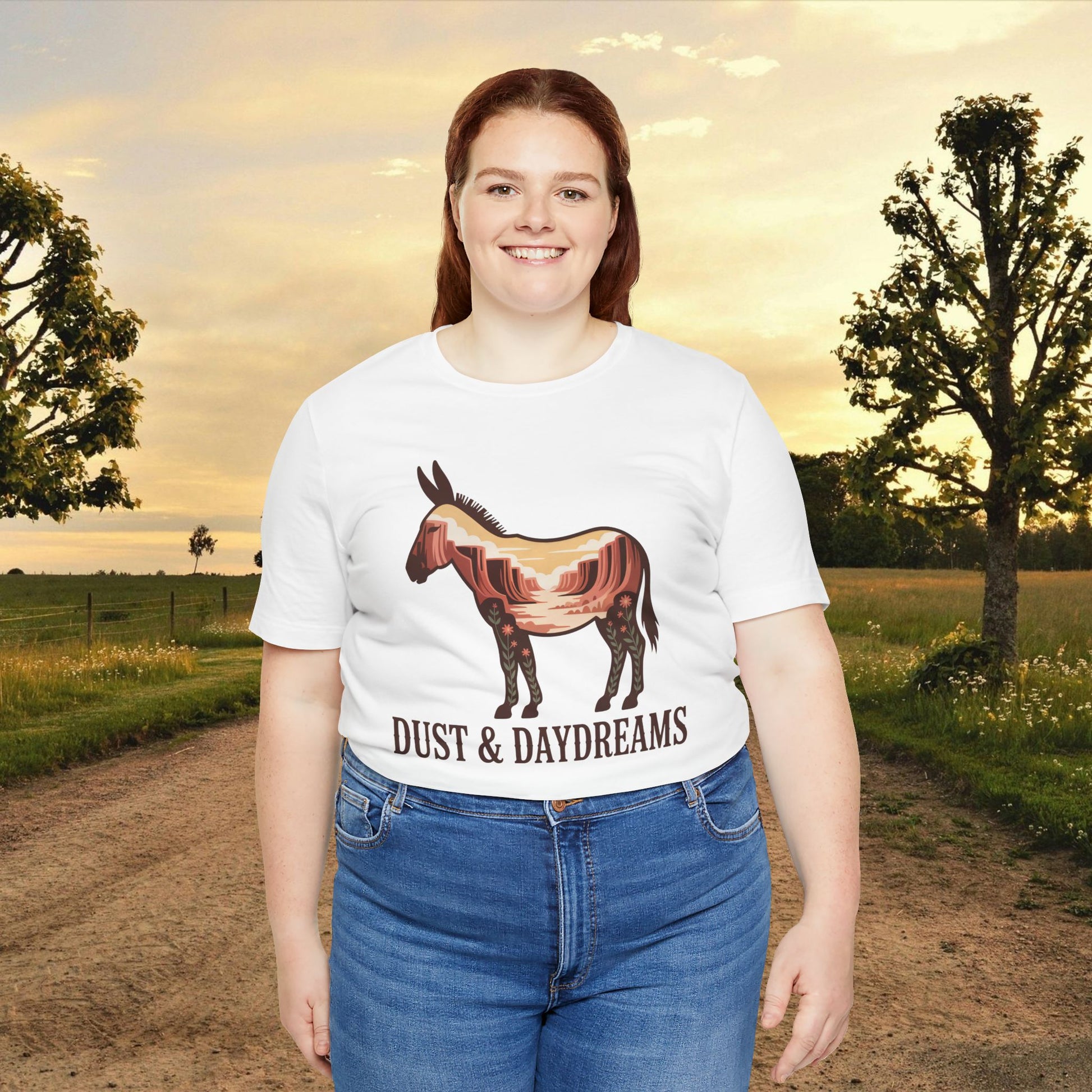 White | Dust & Daydreams — Desert Donkey Jersey T-Shirt | T-Shirt