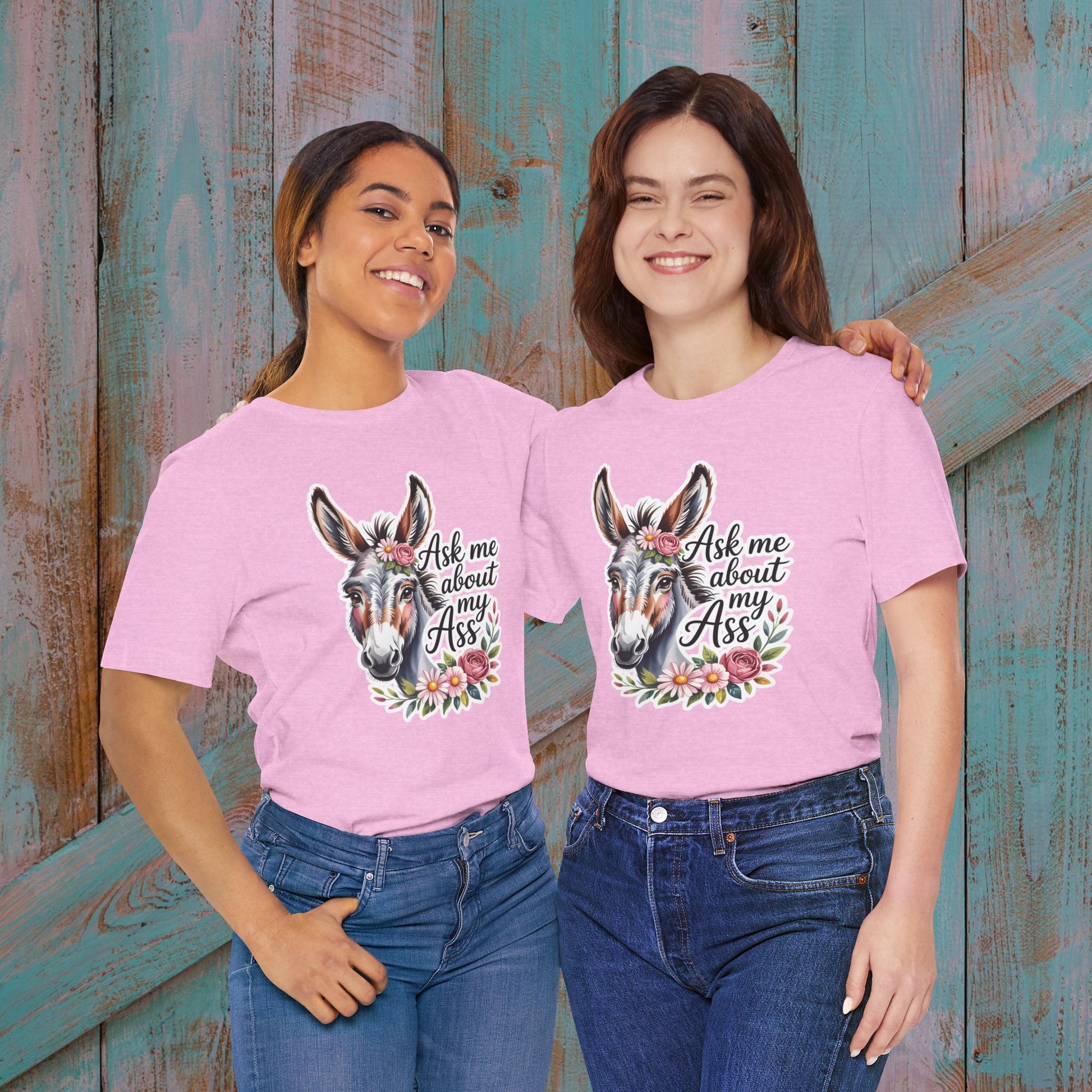 Ask Me About My Ass Floral Unisex Jersey Short Sleeve Tee