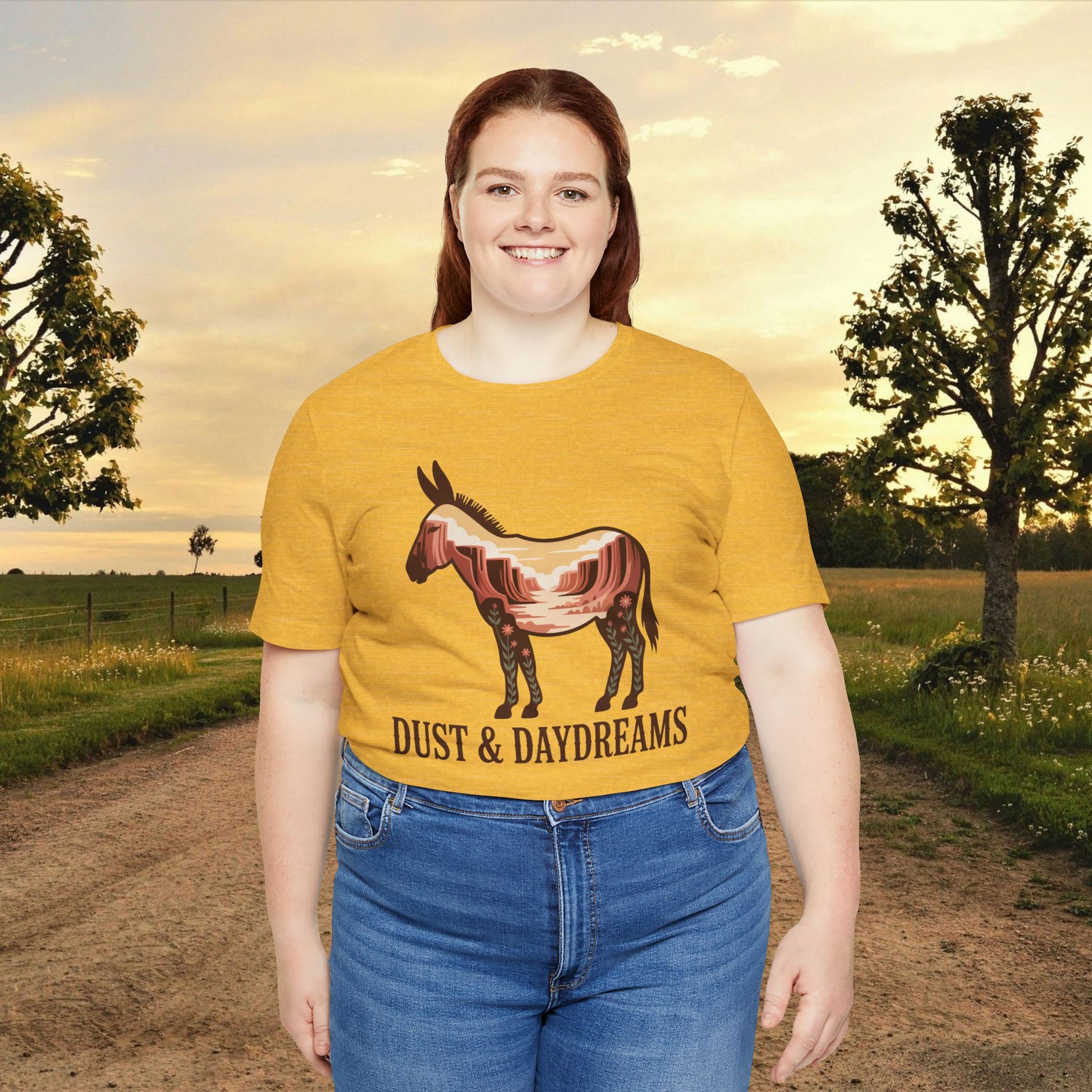 Heather Yellow Gold | Dust & Daydreams — Desert Donkey Jersey T-Shirt | T-Shirt