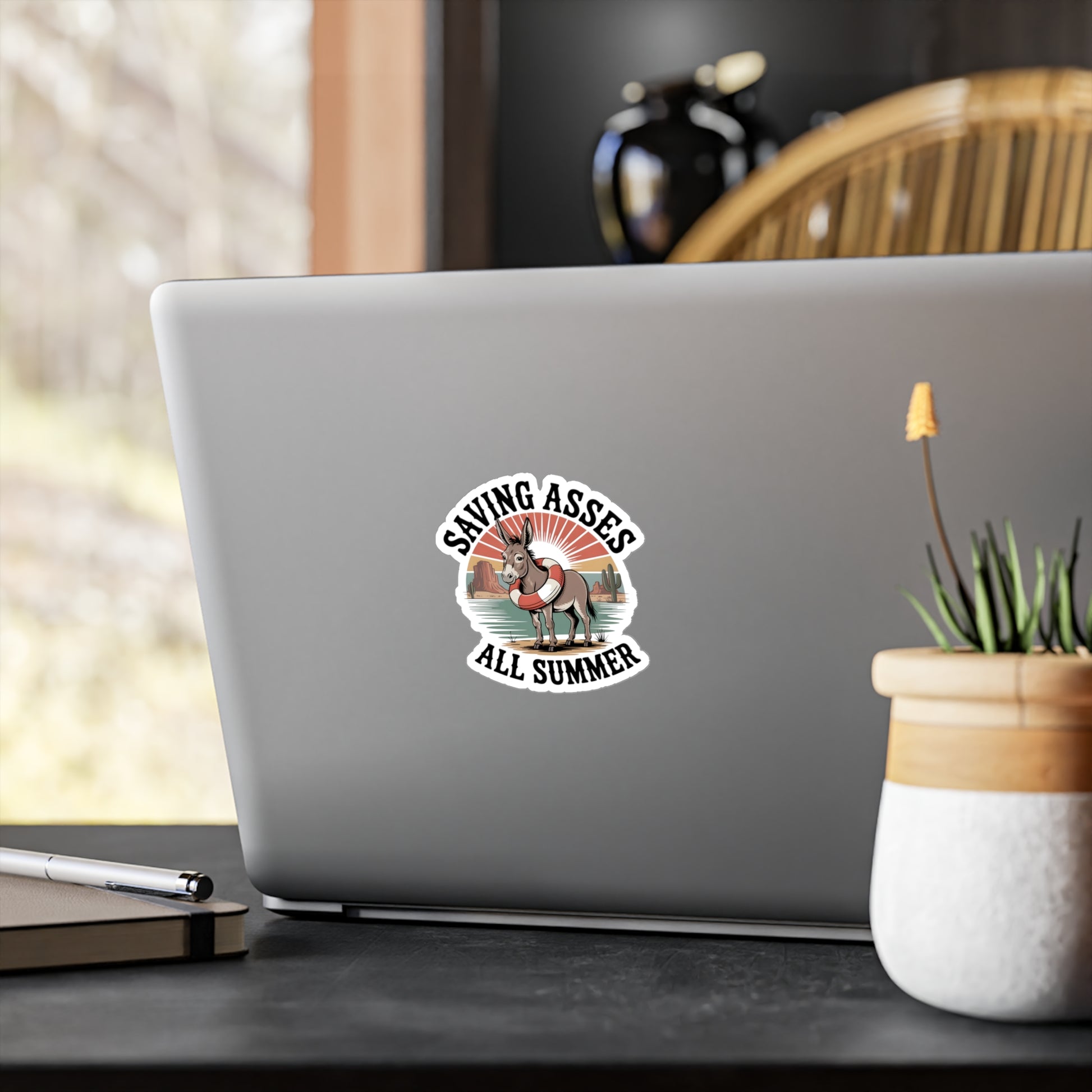 4" x 6" Kiss-Cut Satin | Saving Asses All Summer – Desert Donkey Rescue Sticker | Stickers