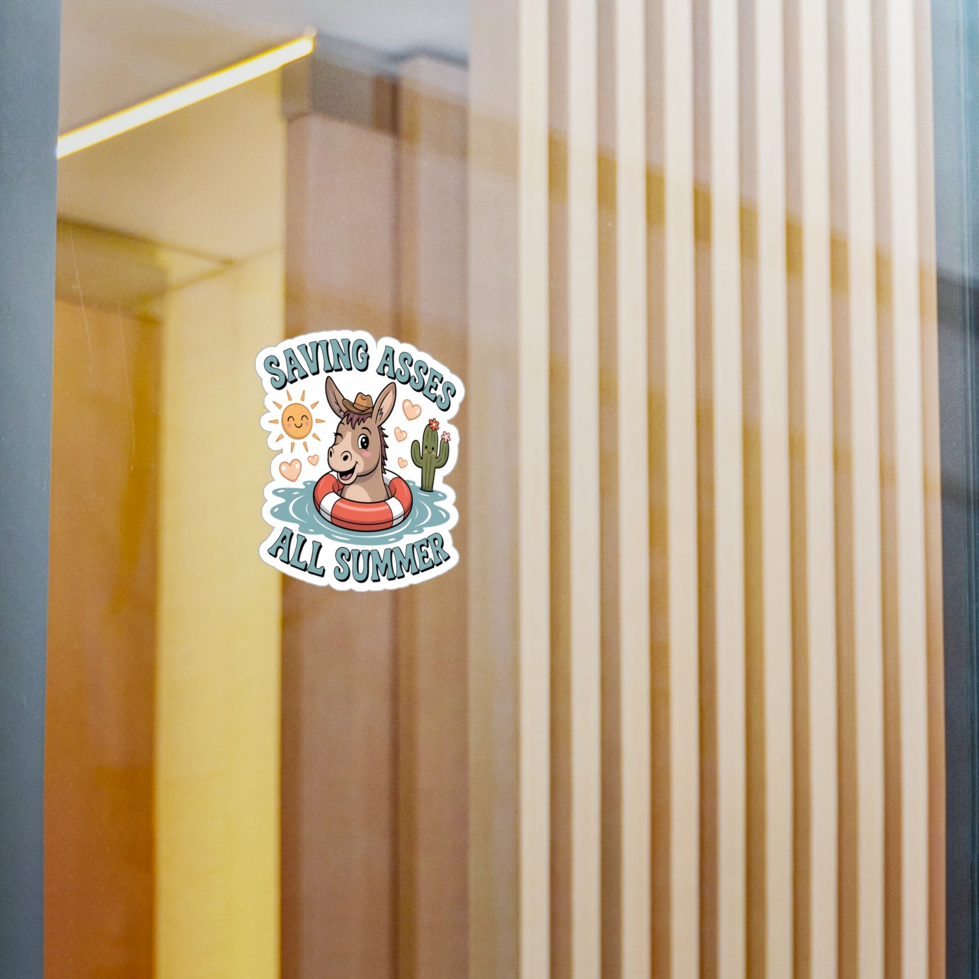 4" x 6" Kiss-Cut Satin | Saving Asses All Summer – Cowboy Donkey Rescue Sticker | Stickers