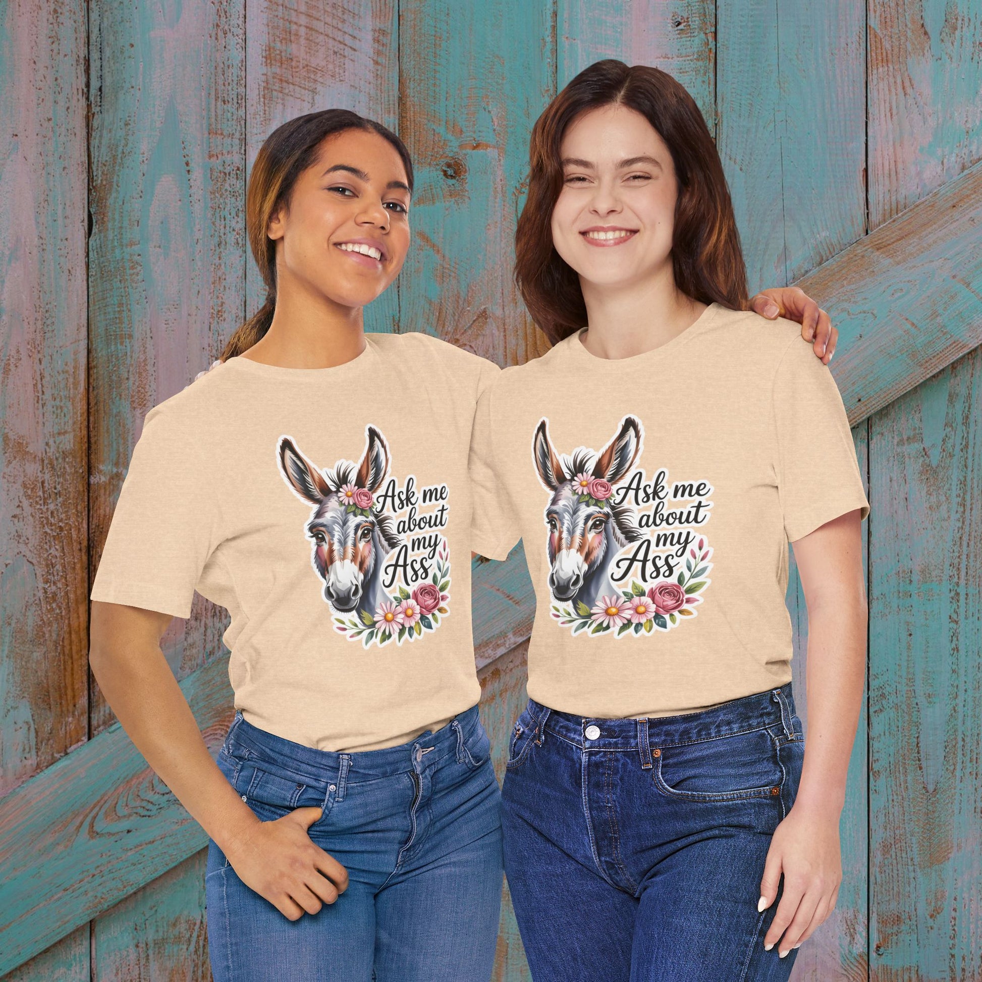 Ask Me About My Ass Floral Unisex Jersey Short Sleeve Tee