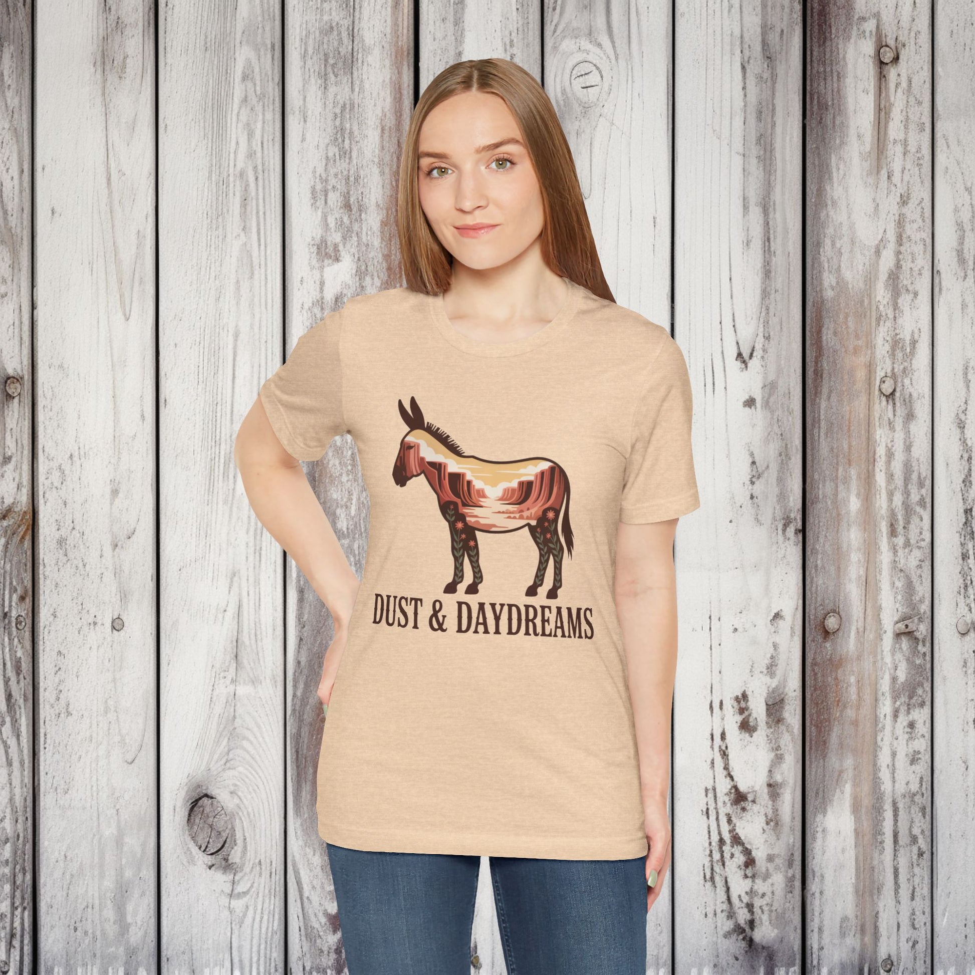 Heather Sand Dune | Dust & Daydreams — Desert Donkey Jersey T-Shirt | T-Shirt