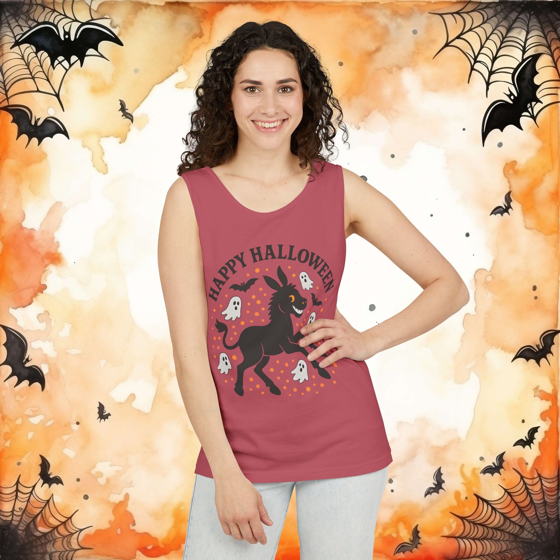 Blossom | Happy Halloween Spooky Donkey Tank Top | Tank Top