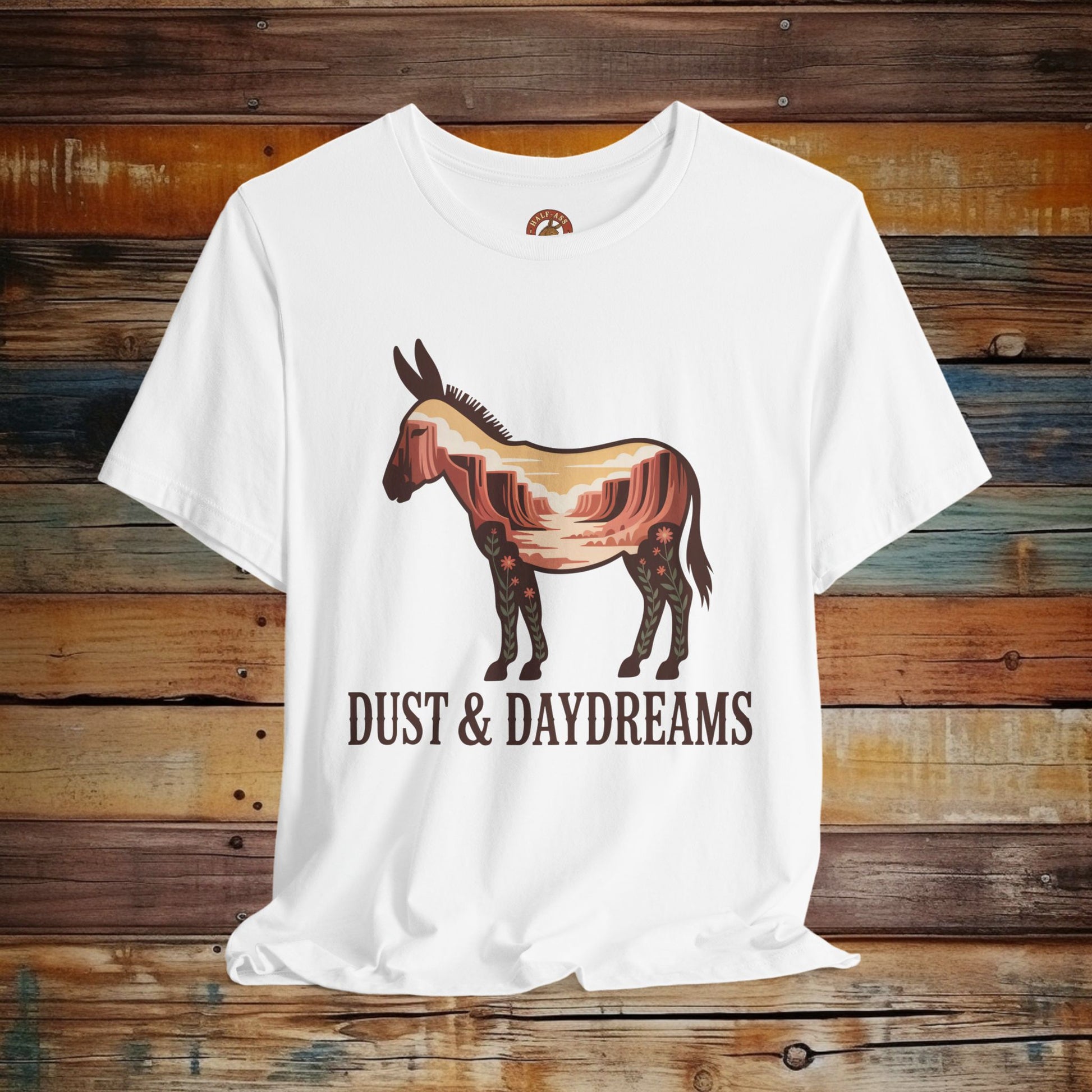 White | Dust & Daydreams — Desert Donkey Jersey T-Shirt | T-Shirt