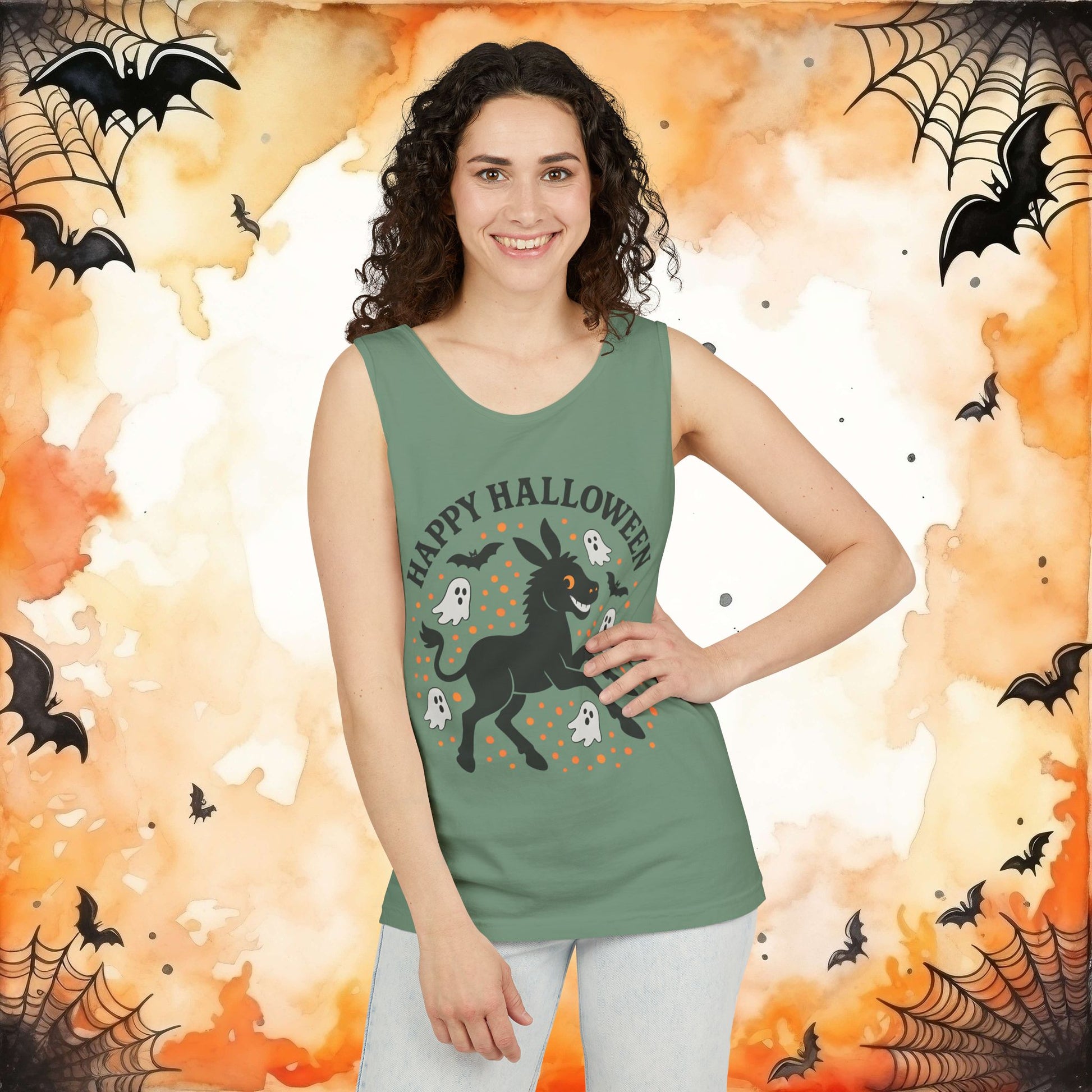 Blossom | Happy Halloween Spooky Donkey Tank Top | Tank Top
