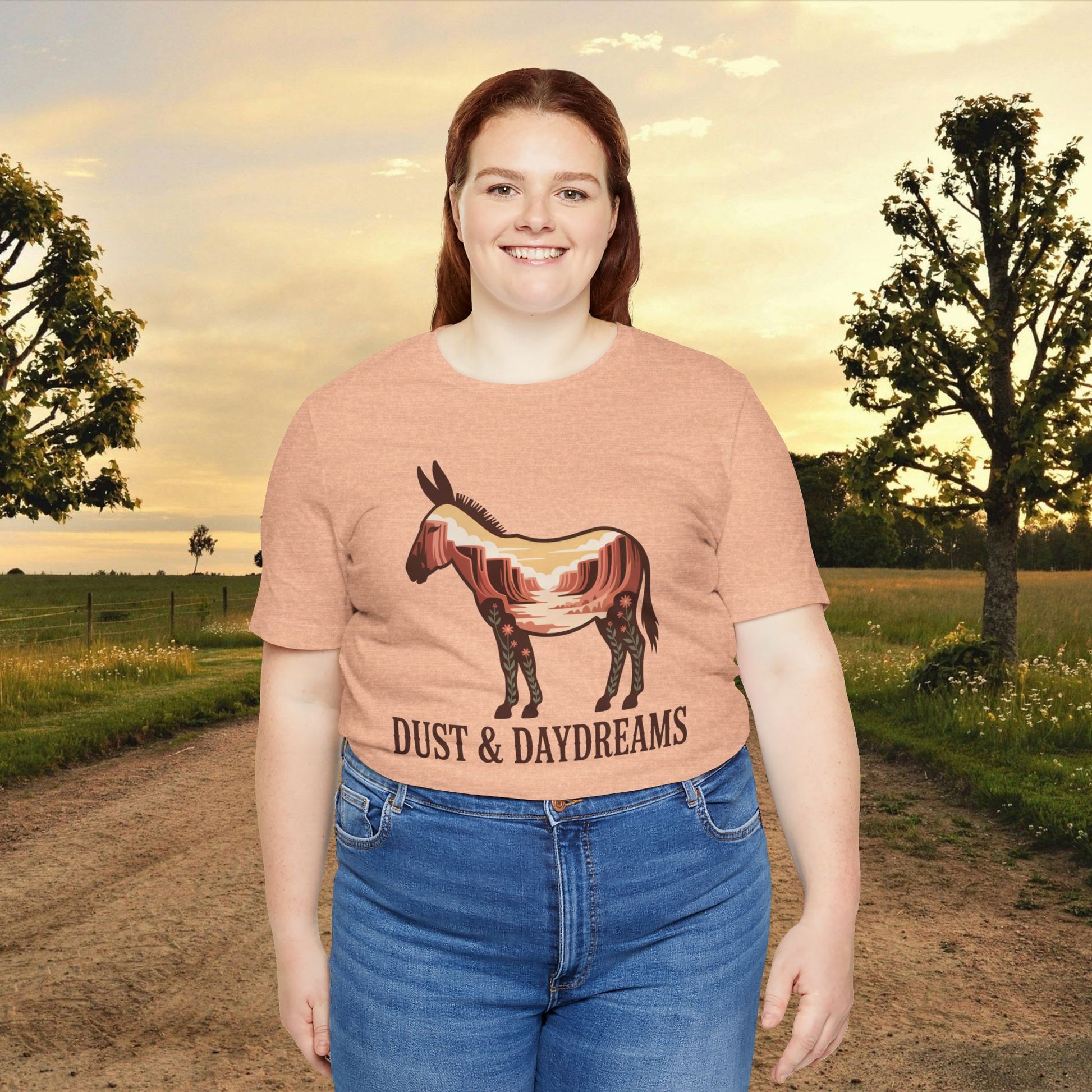 Heather Peach | Dust & Daydreams — Desert Donkey Jersey T-Shirt | T-Shirt