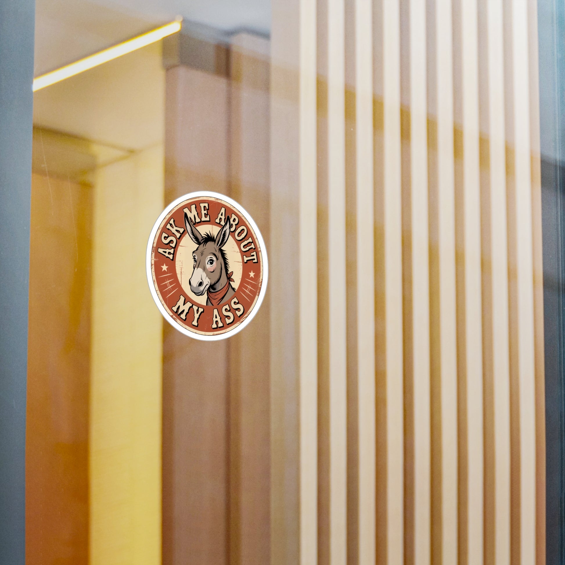 4" x 6" Kiss-Cut Satin | Ask Me About My Ass – Vintage Donkey & Mule Kiss-Cut Sticker | Stickers