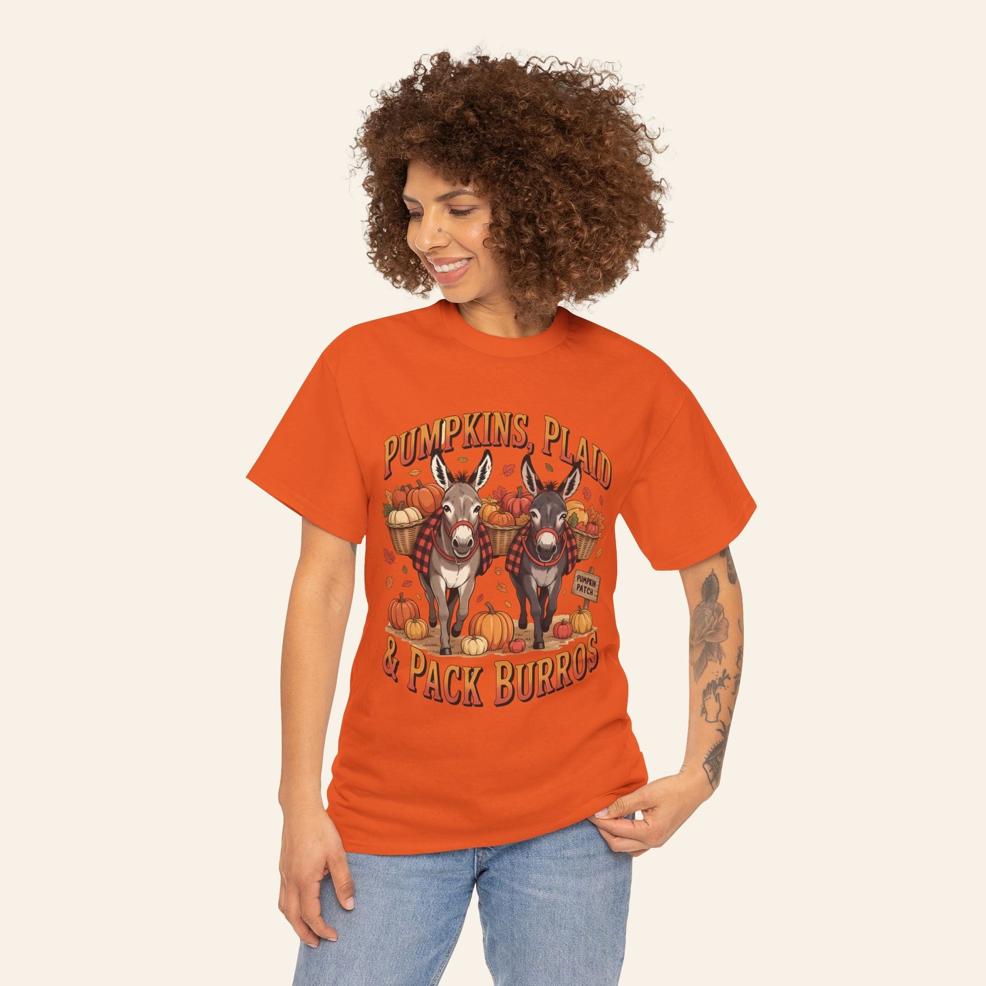Pumpkins, Plaid, & Pack Burros T-Shirt (Heavy)