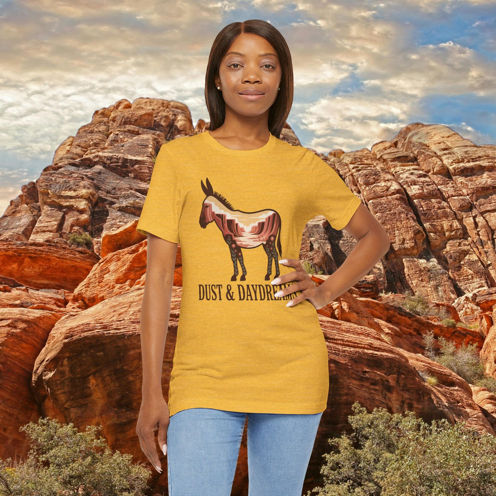 Heather Yellow Gold | Dust & Daydreams — Desert Donkey Jersey T-Shirt | T-Shirt