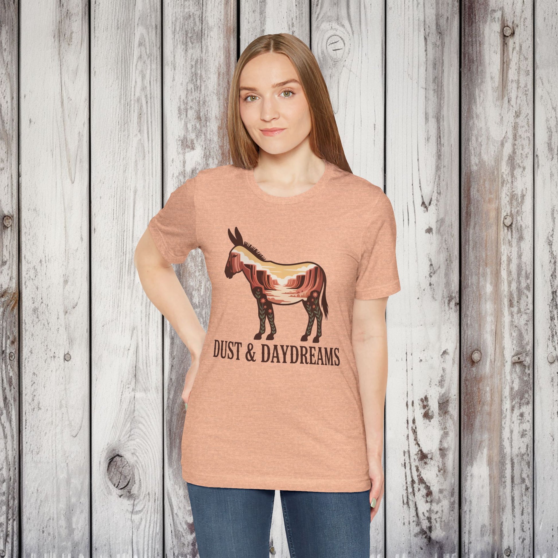 Heather Peach | Dust & Daydreams — Desert Donkey Jersey T-Shirt | T-Shirt