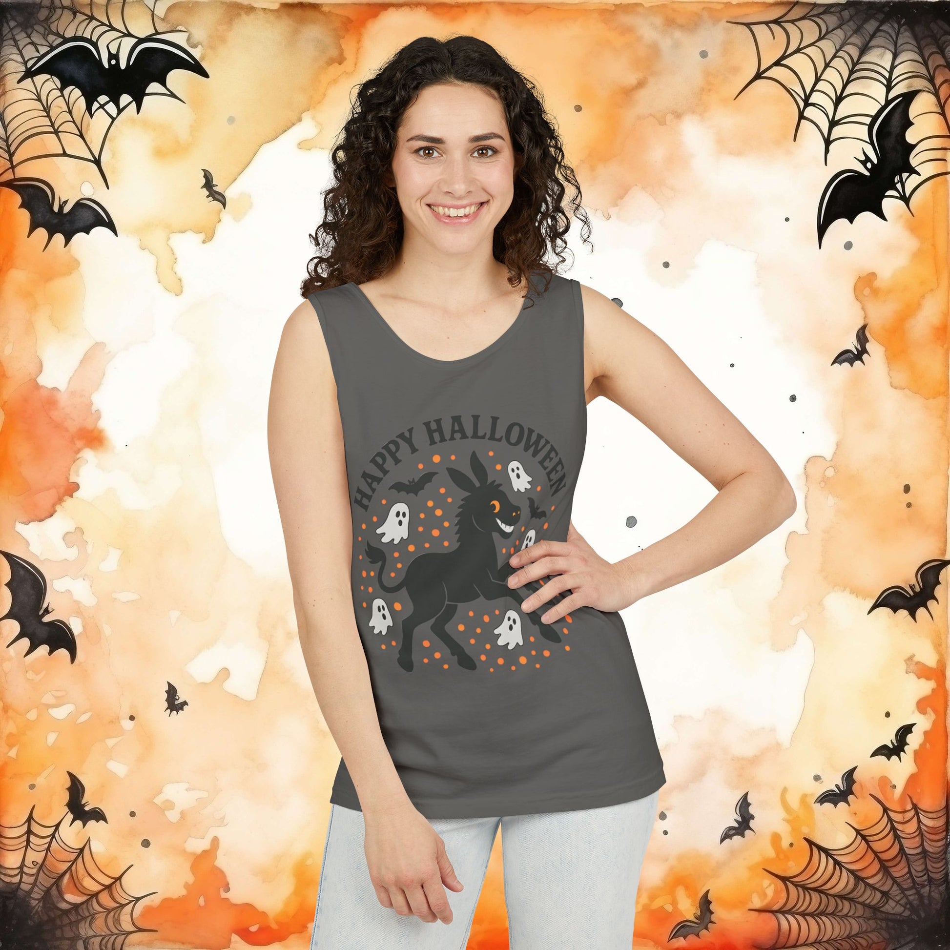 Blossom | Happy Halloween Spooky Donkey Tank Top | Tank Top