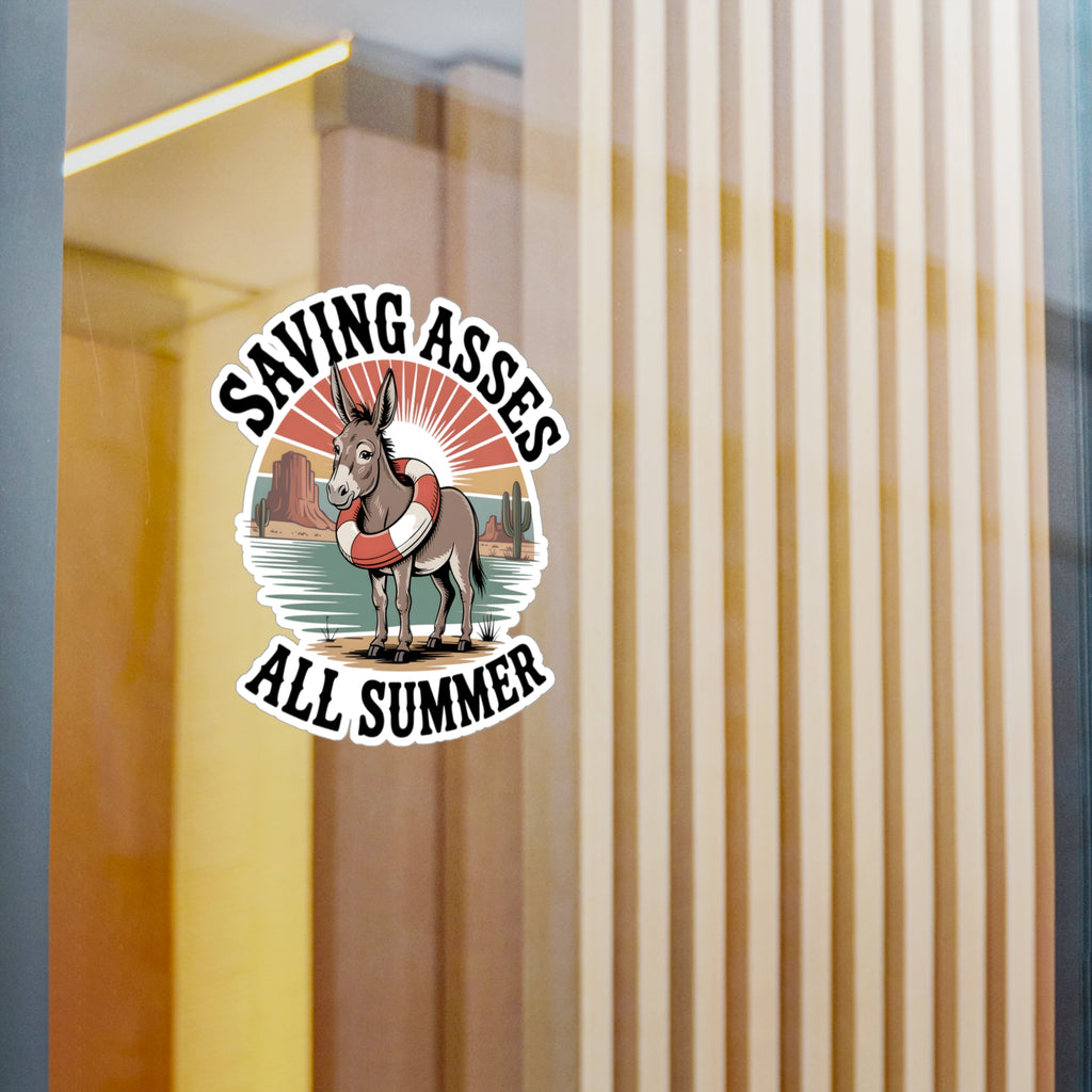 6" x 8" Kiss-Cut Satin | Saving Asses All Summer – Desert Donkey Rescue Sticker | Stickers