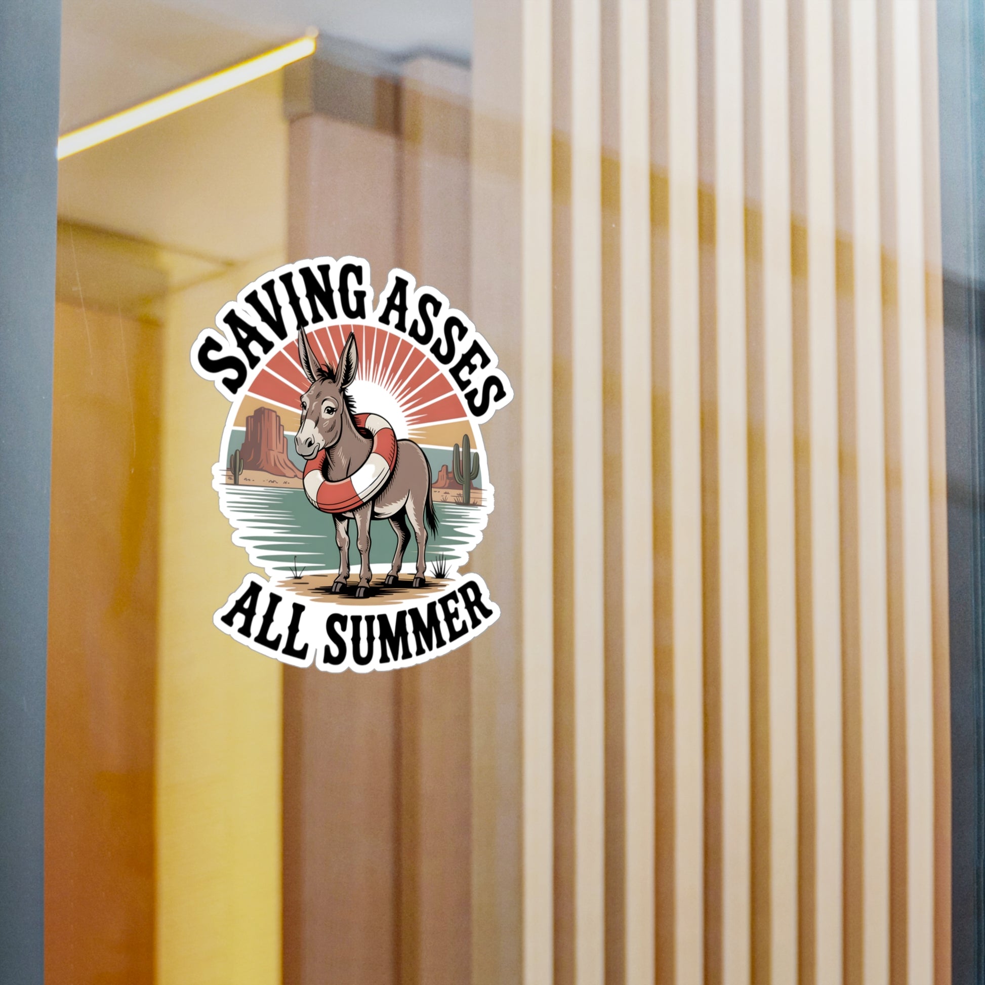 6" x 8" Kiss-Cut Satin | Saving Asses All Summer – Desert Donkey Rescue Sticker | Stickers