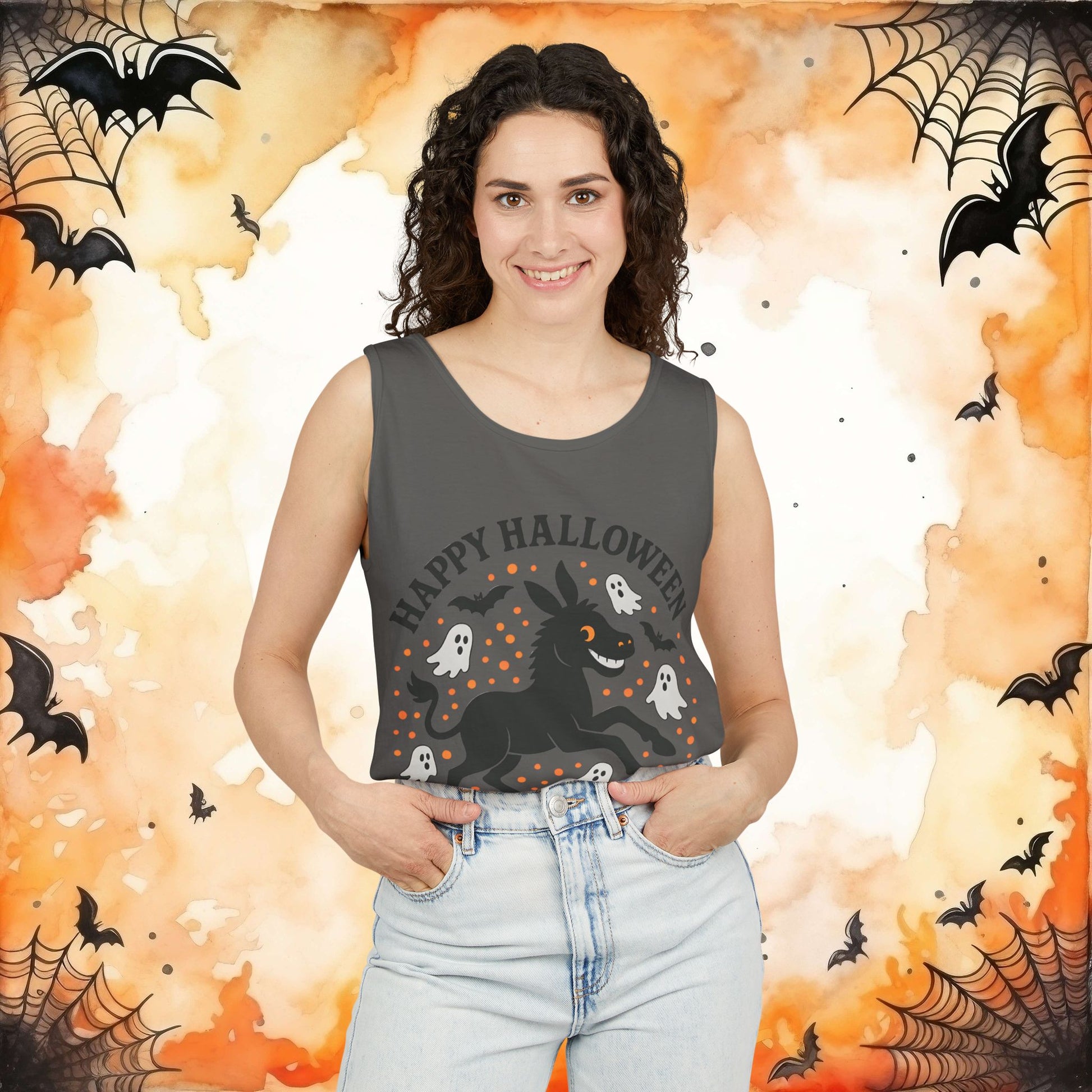 Blossom | Happy Halloween Spooky Donkey Tank Top | Tank Top