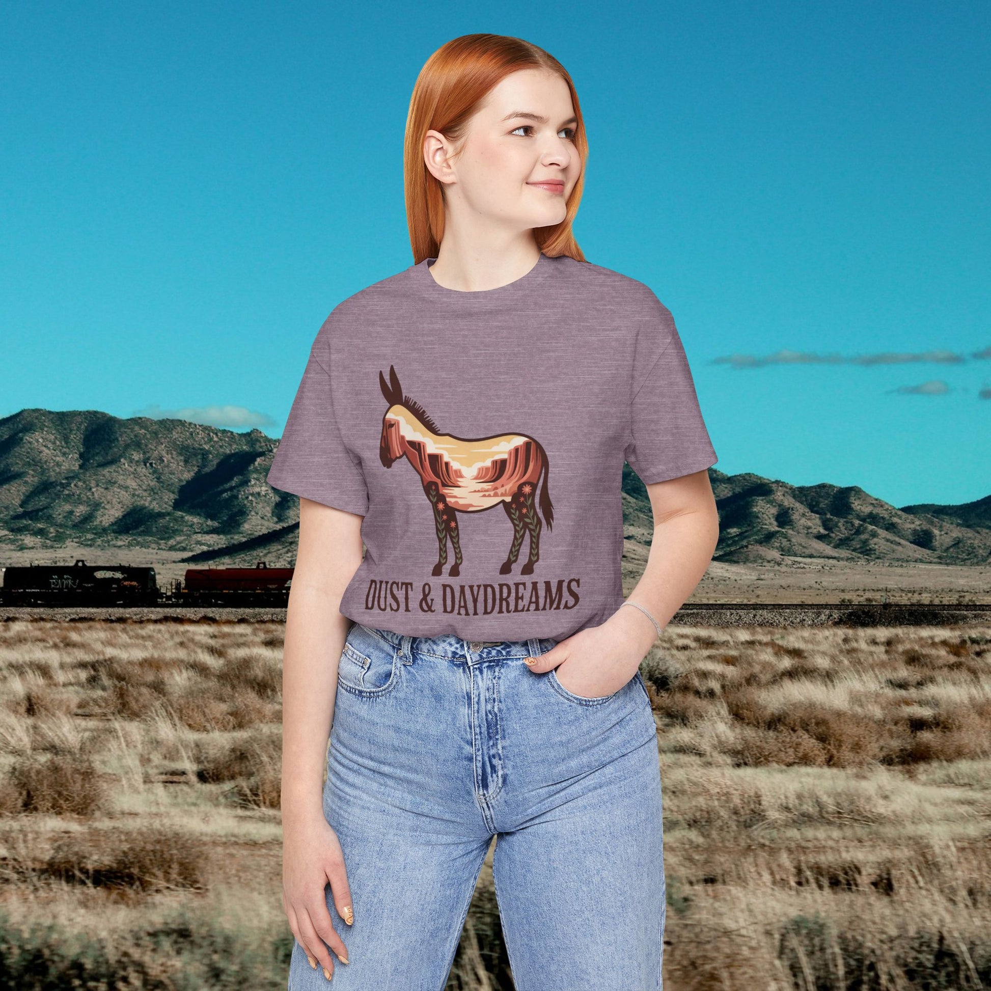 Heather Purple | Dust & Daydreams — Desert Donkey Jersey T-Shirt | T-Shirt