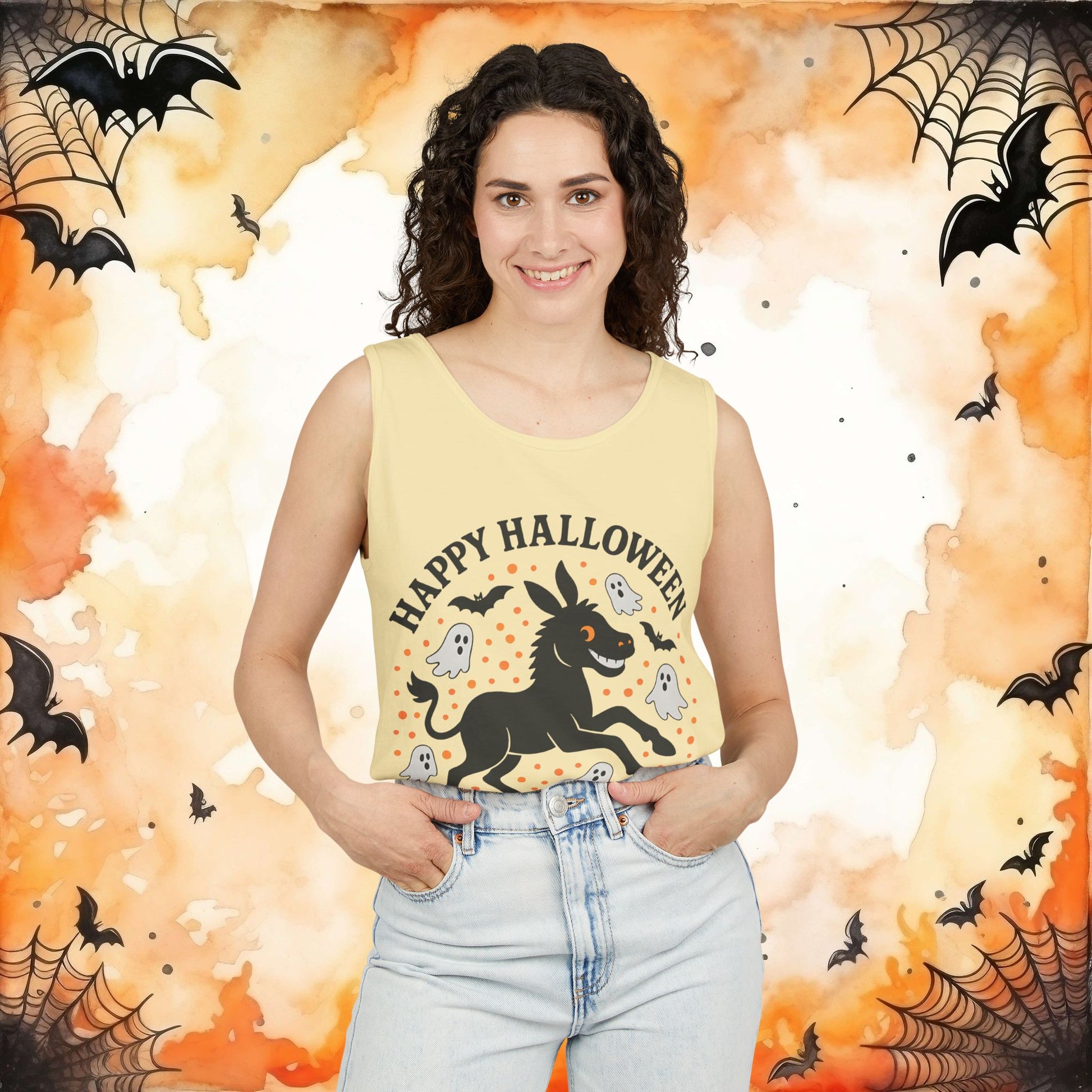 Blossom | Happy Halloween Spooky Donkey Tank Top | Tank Top