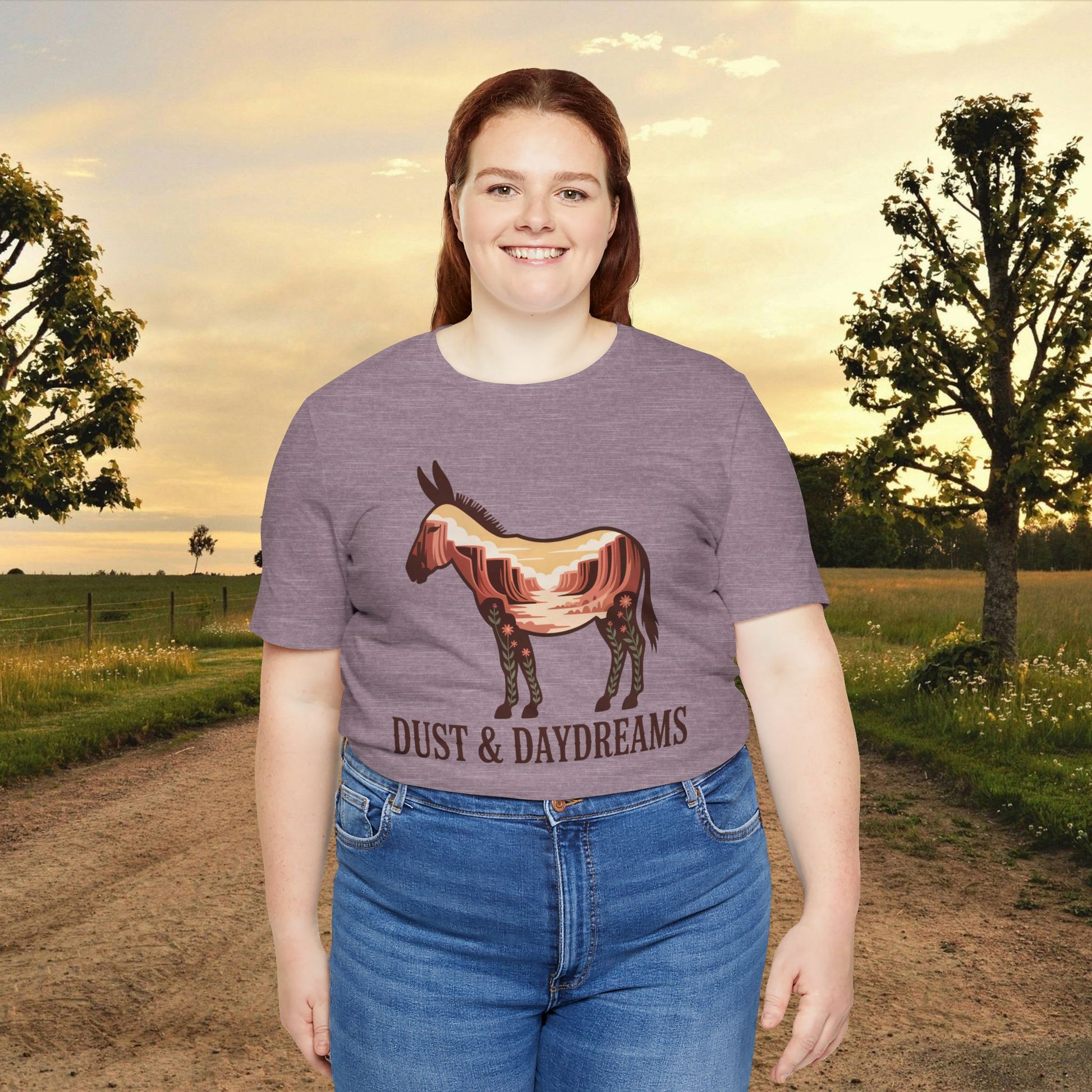 Heather Purple | Dust & Daydreams — Desert Donkey Jersey T-Shirt | T-Shirt